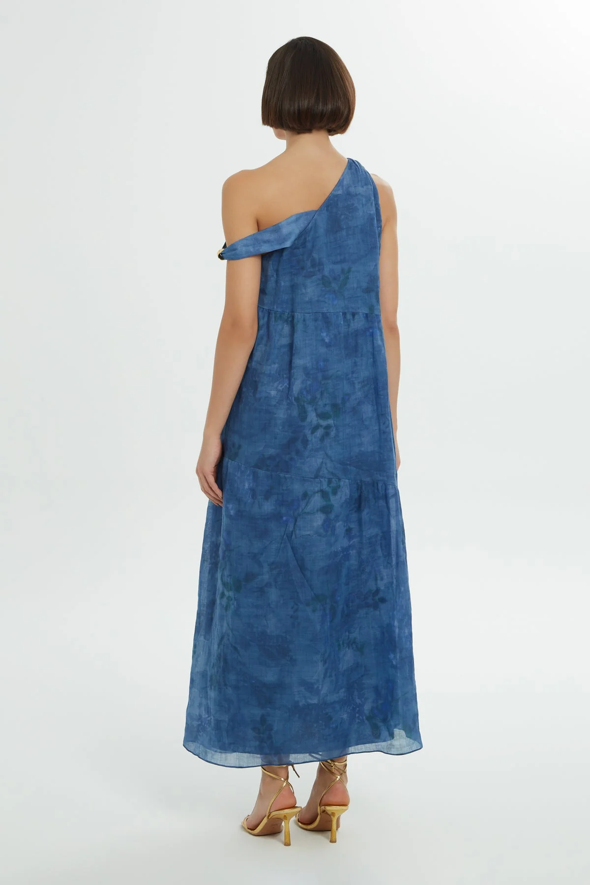 Blue Off-Shoulder Midi Dress - Image 5