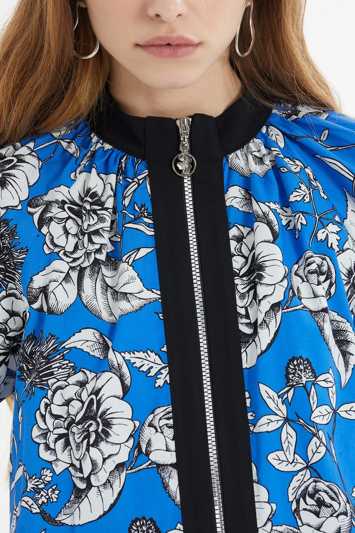 Blue Patterned Cotton Tracksuit - Image 2