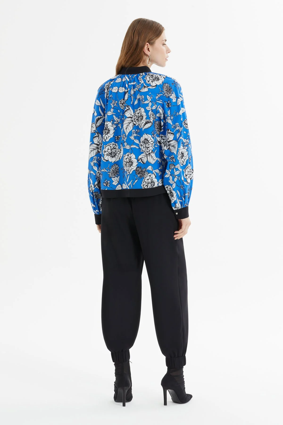 Blue Patterned Cotton Tracksuit - Image 4