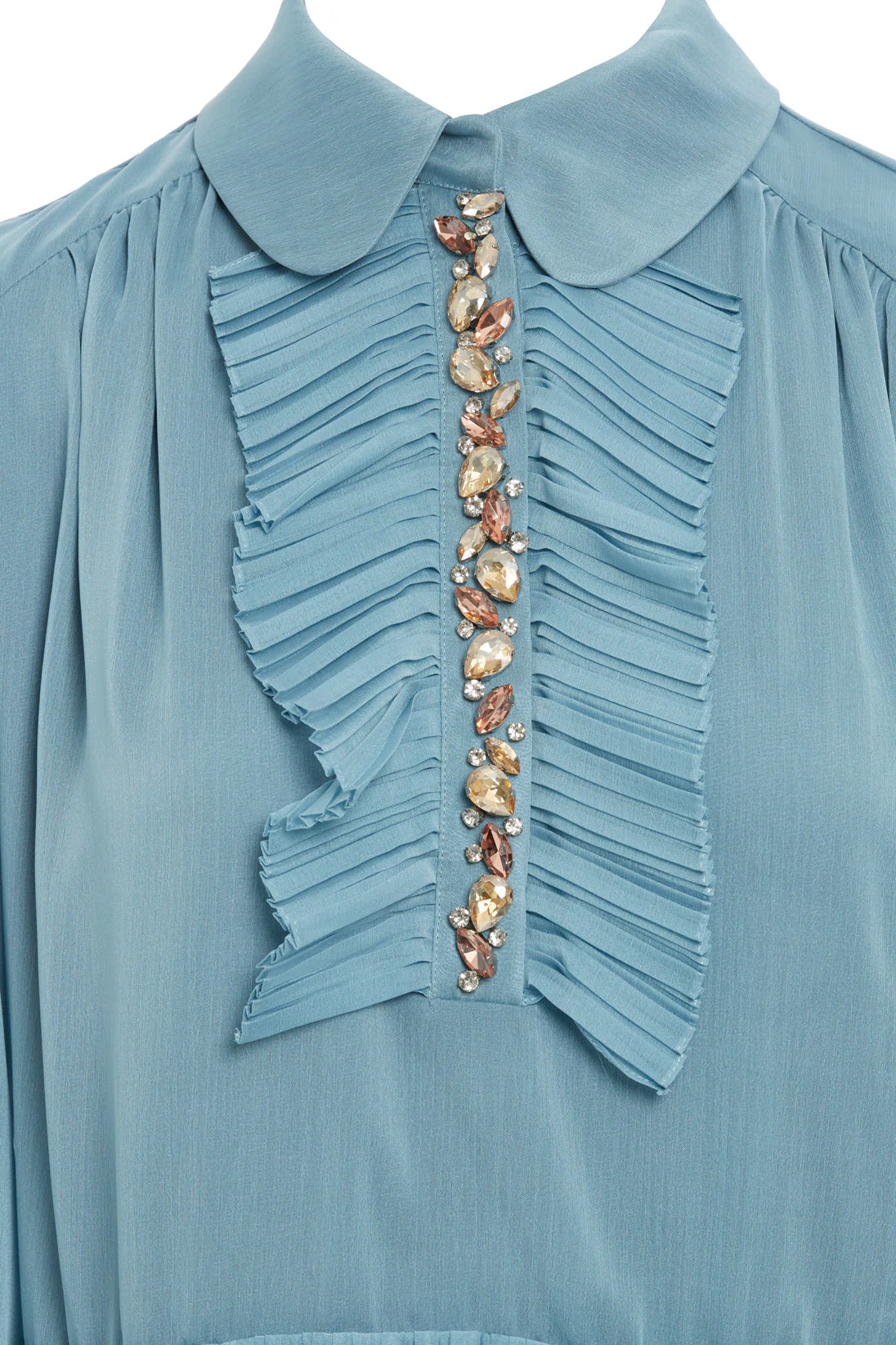 Blue Pleated Maxi Dress - Image 2