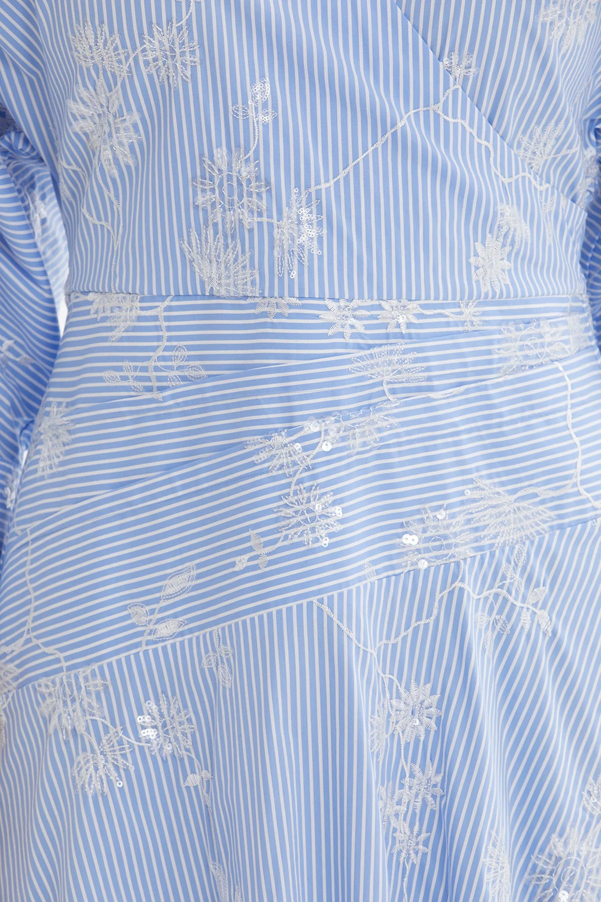 Blue Sequin Printed Midi Dress - Image 3