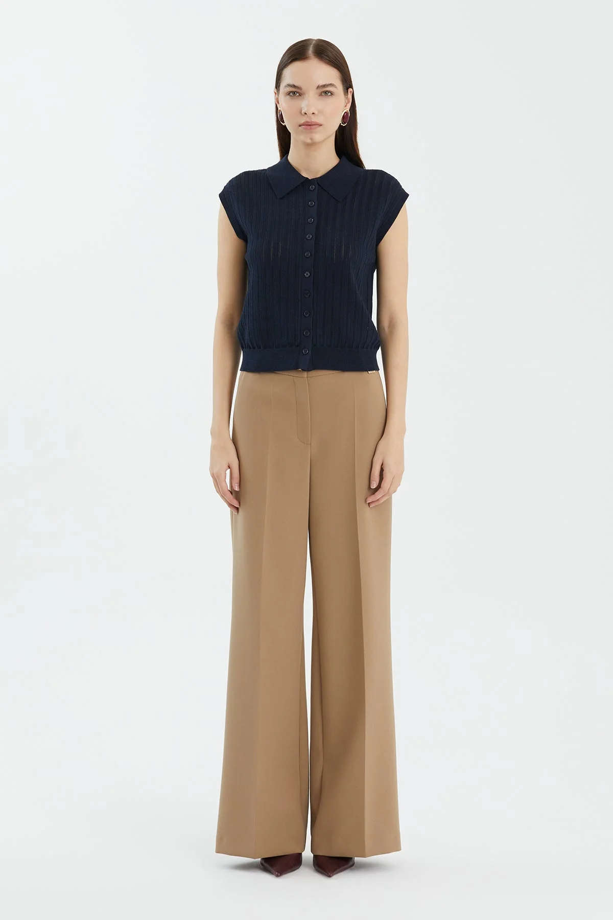 Blue Silk Blend Drop Sleeve Knit