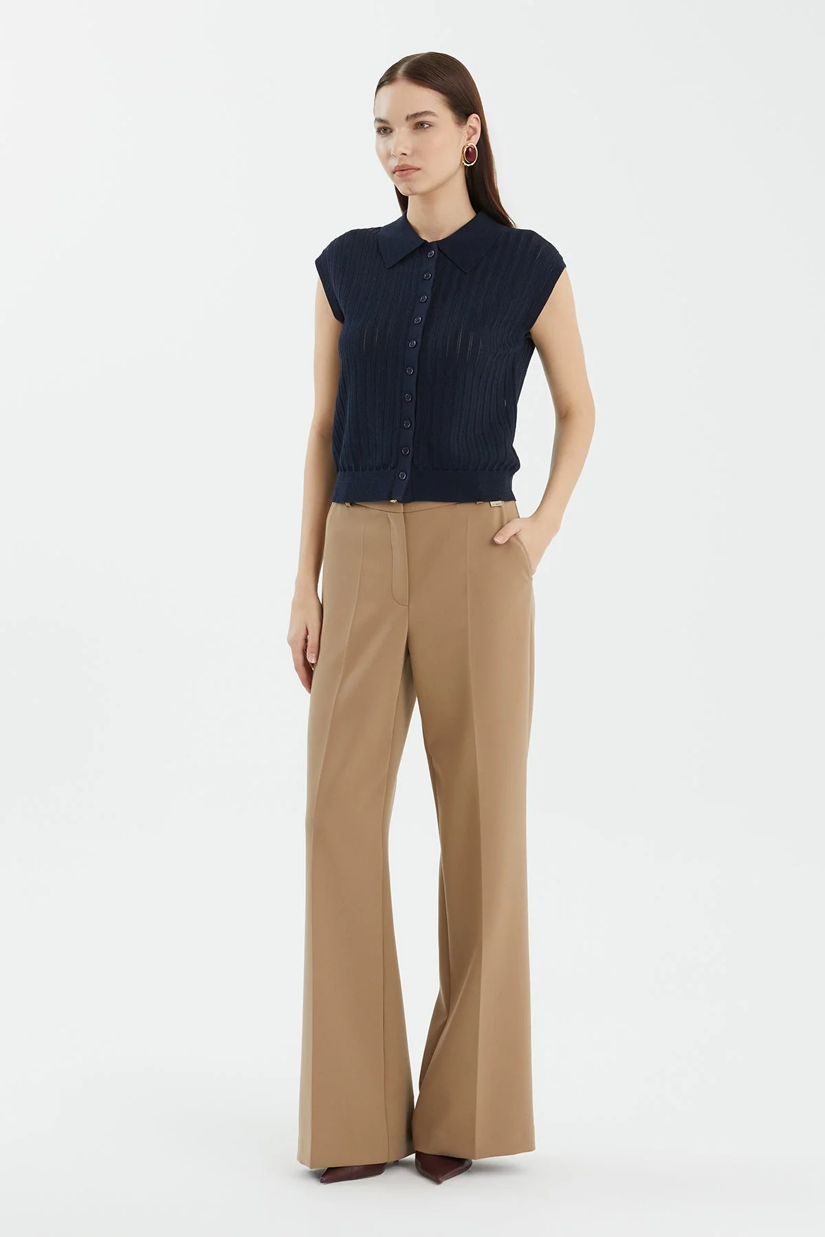 Blue Silk Blend Drop Sleeve Knit - Image 3