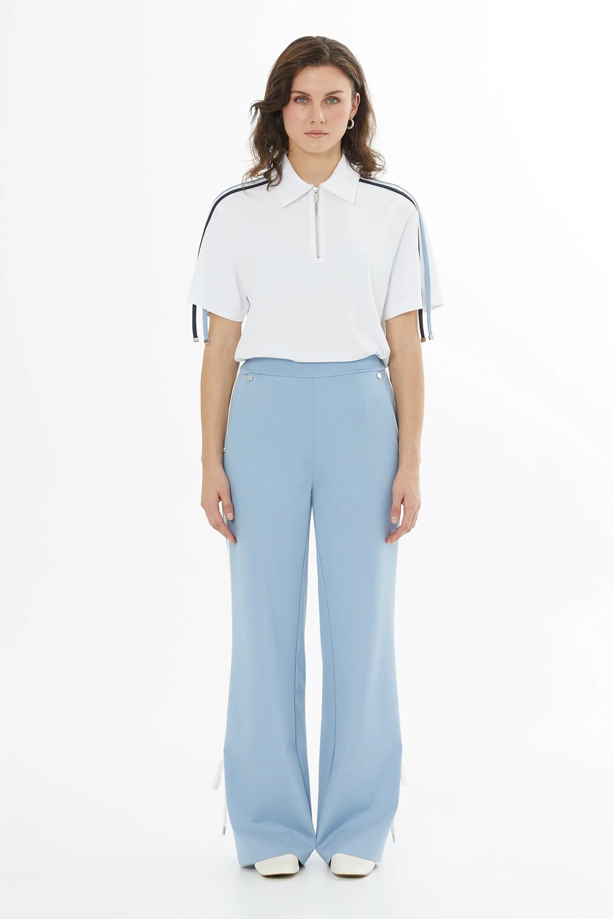 Blue Trim Detail Sweatpants