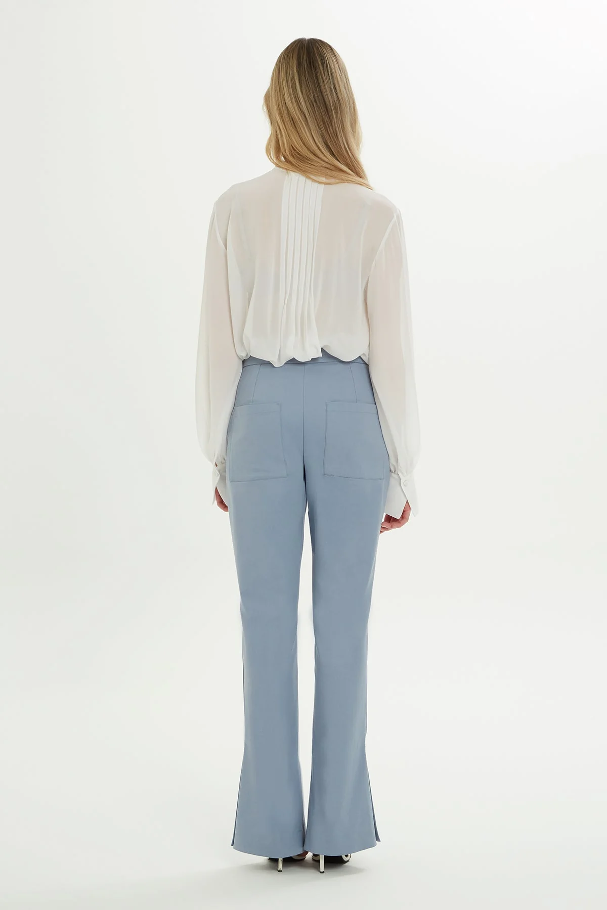 Blue Trousers with Pocket Detail - Image 4