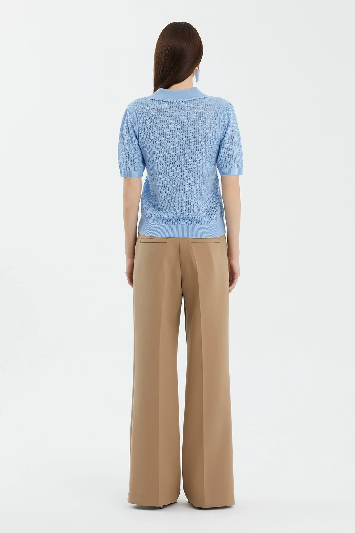 Blue Wool-Blend Polo Neck Knit - Image 3