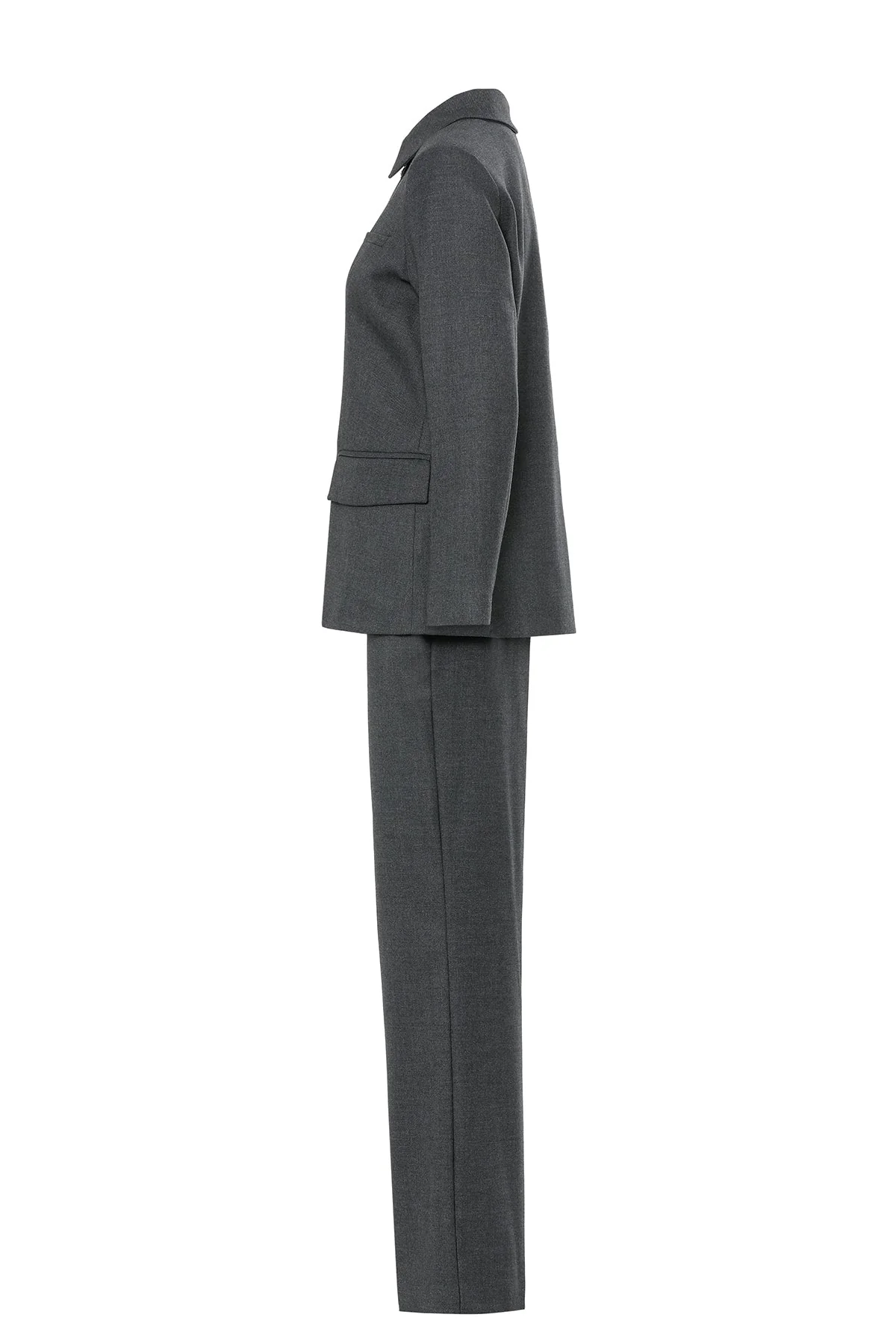 Boxy Jacket Shirt  Trousers with Straight Legs  Set - Image 2