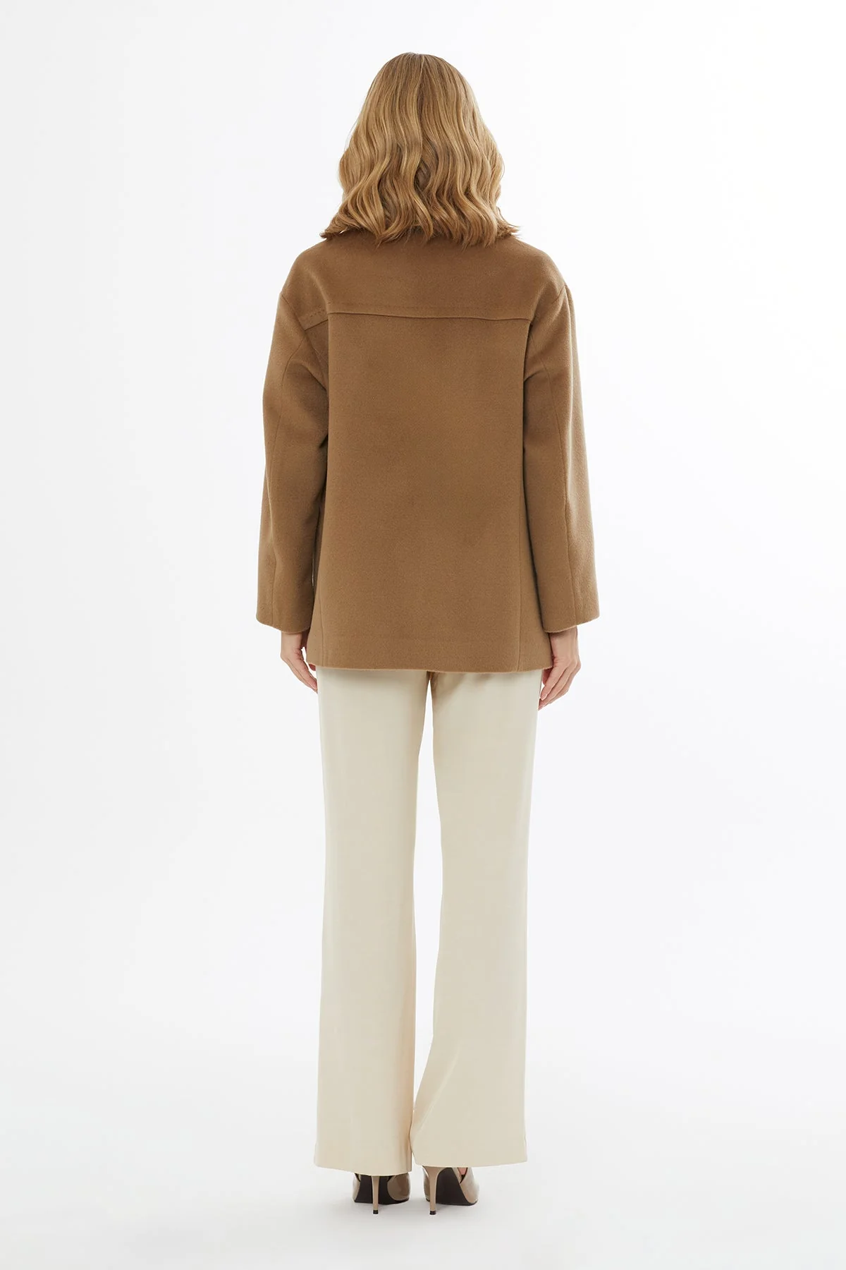 Brown Applique-Pocketed Shirt-Collar Jacket - Image 4
