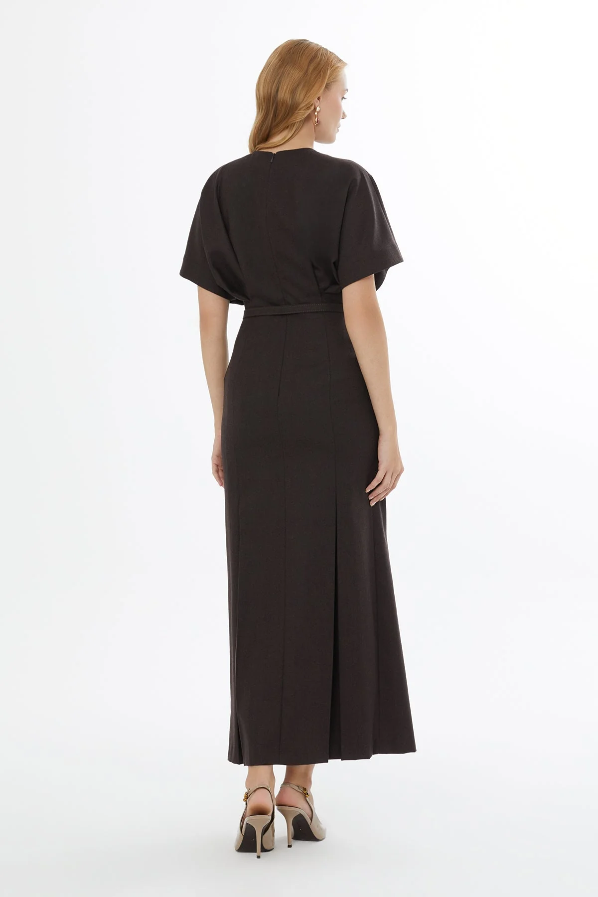 Brown Batwing Sleeve Maxi Dress - Image 4