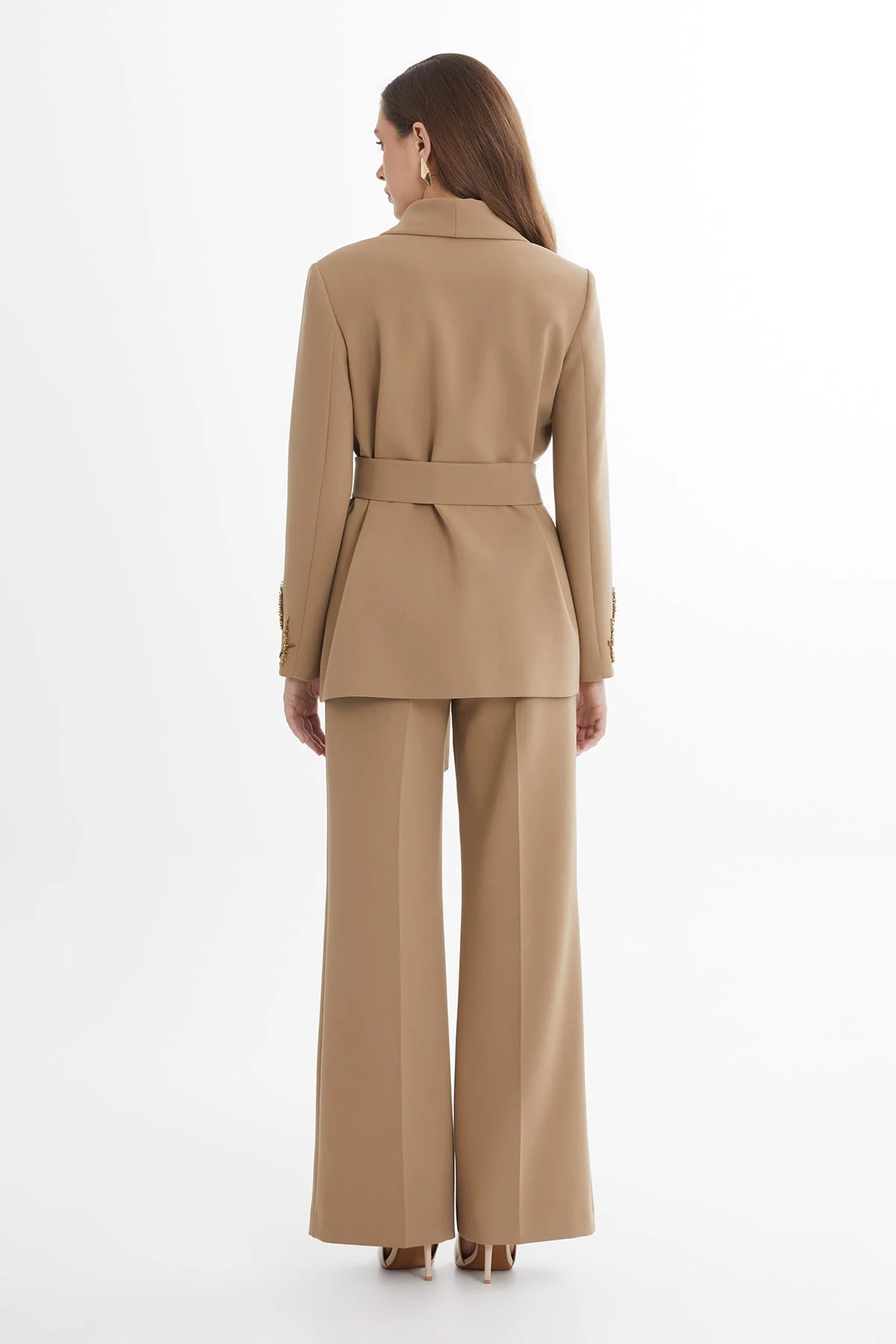 Brown Beaded Embroidered Jacket - Image 5