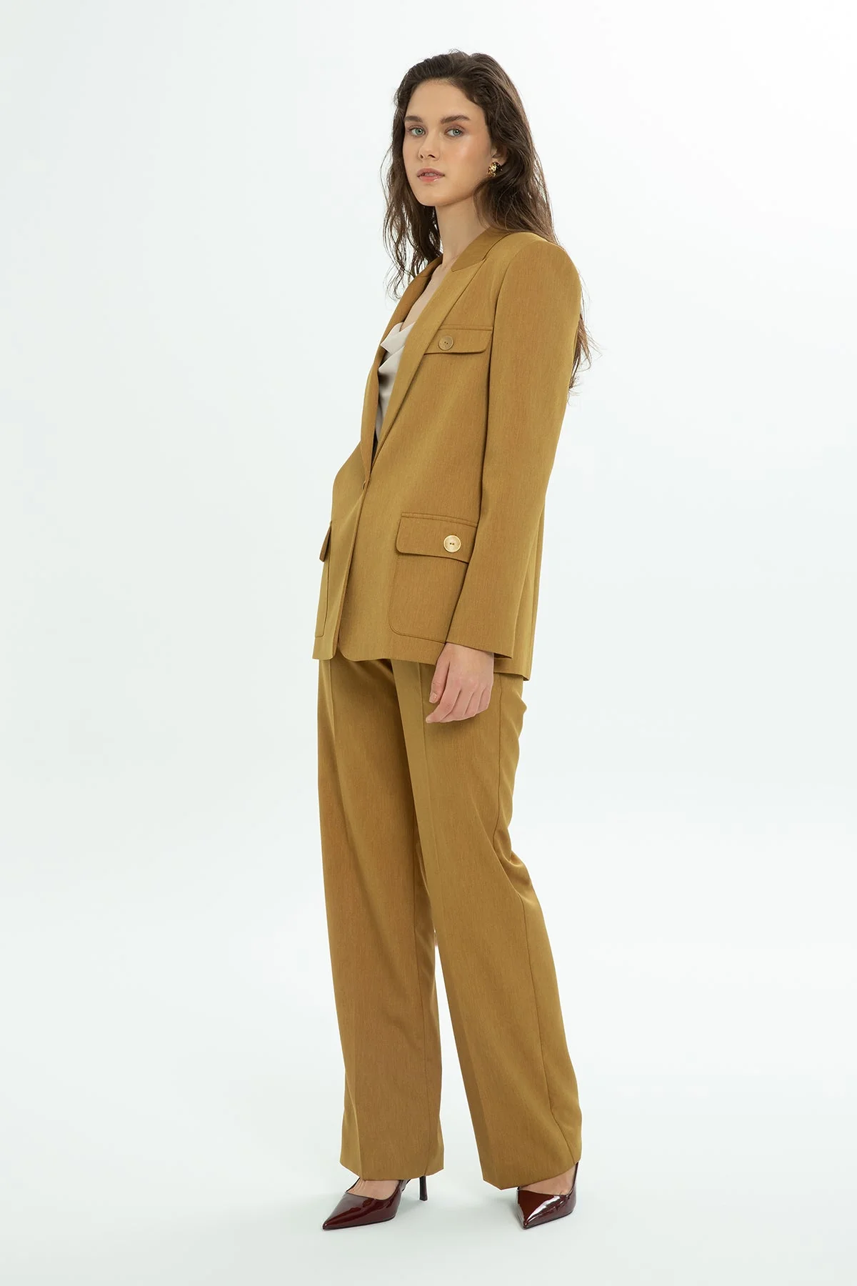 Brown Double-Breasted Suit with Trousers - Image 3