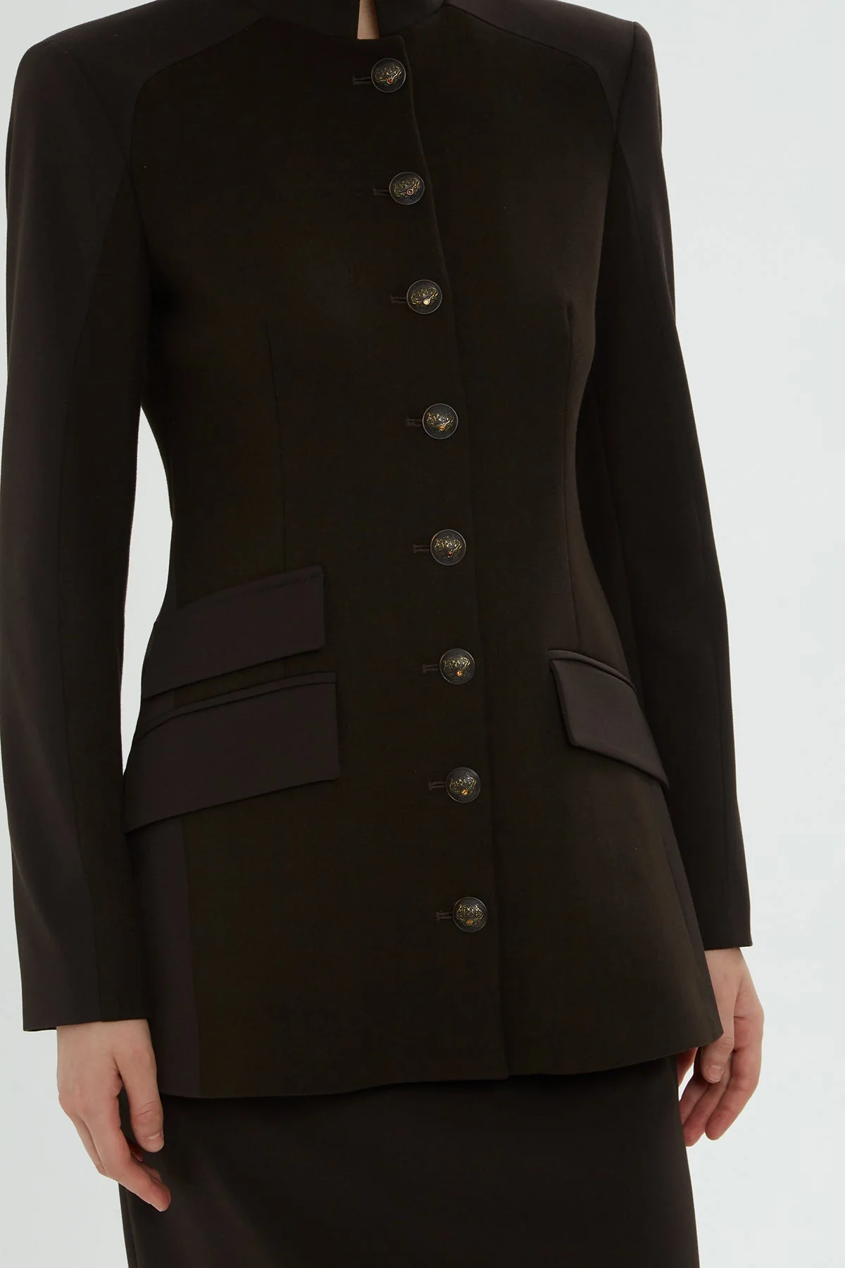 Brown Jacket Pencil Skirt Set - Image 5