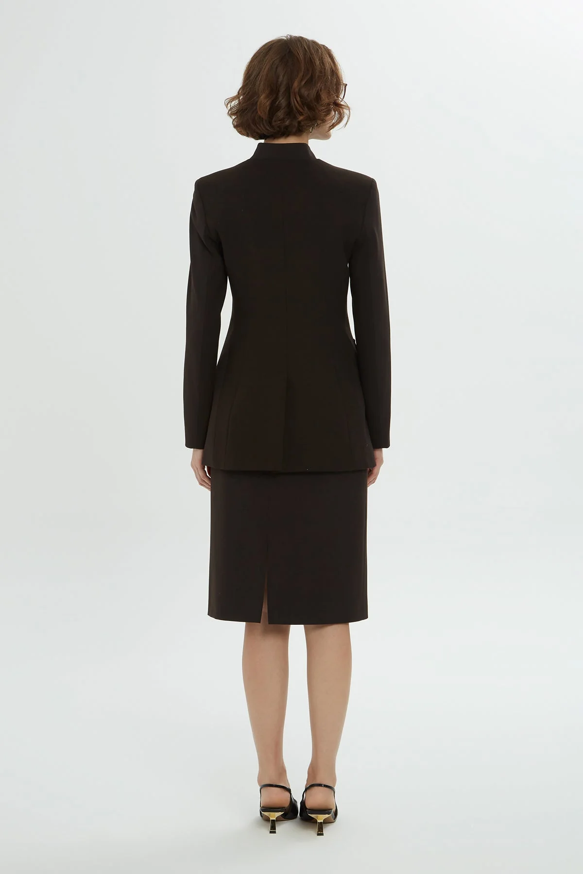 Brown Jacket Pencil Skirt Set - Image 7