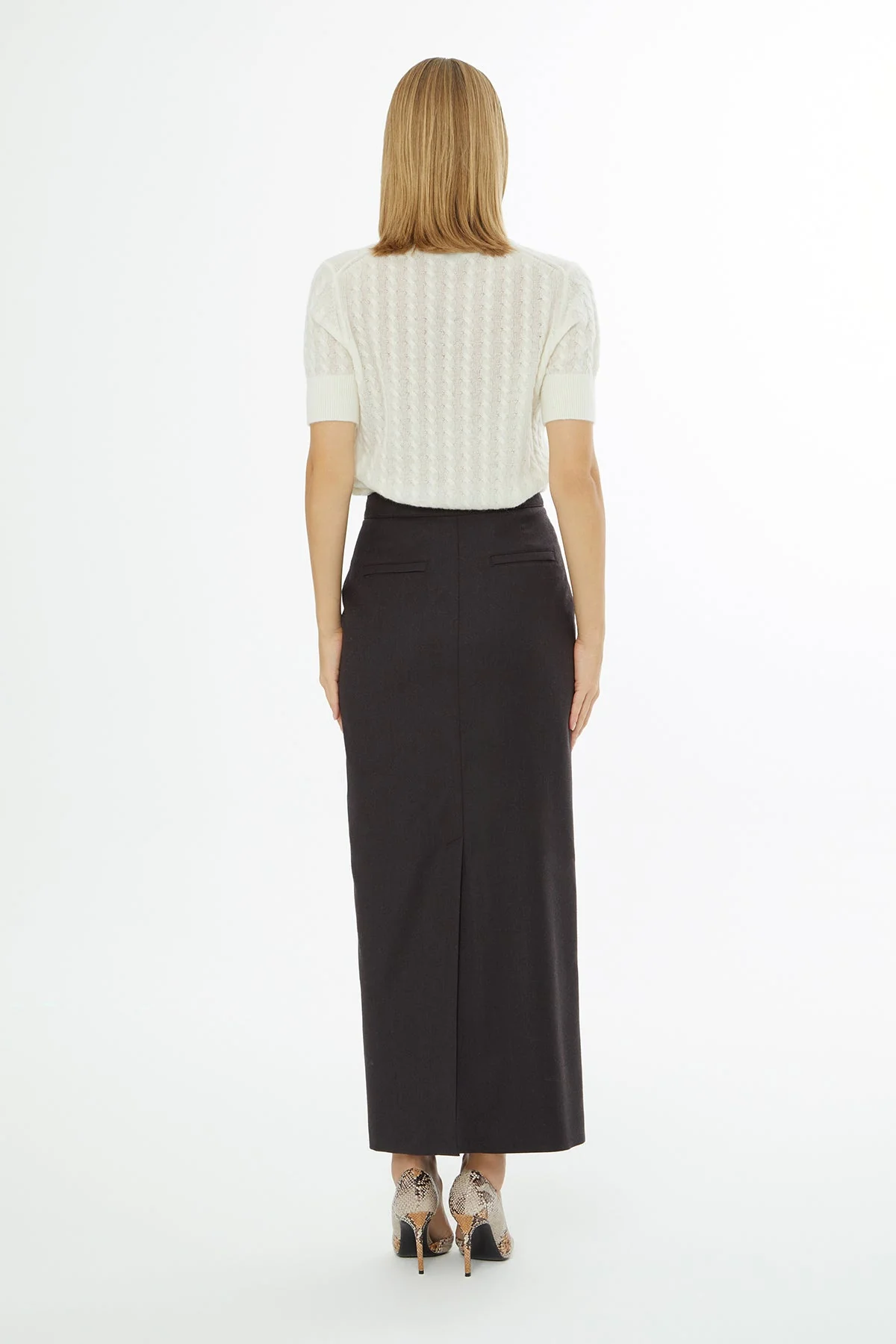 Brown Maxi Skirt with Waist Detail - Image 4