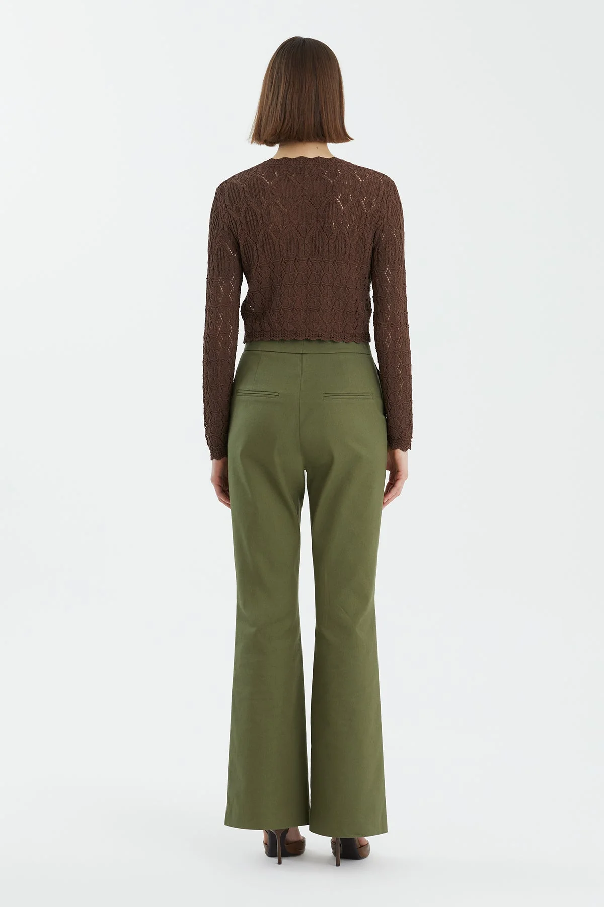 Brown Patterned Buttoned Knit - Image 4