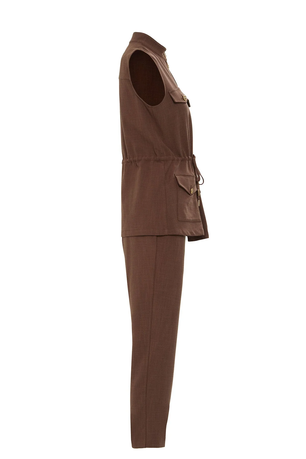Brown Set with Drawstring Vest - Image 2