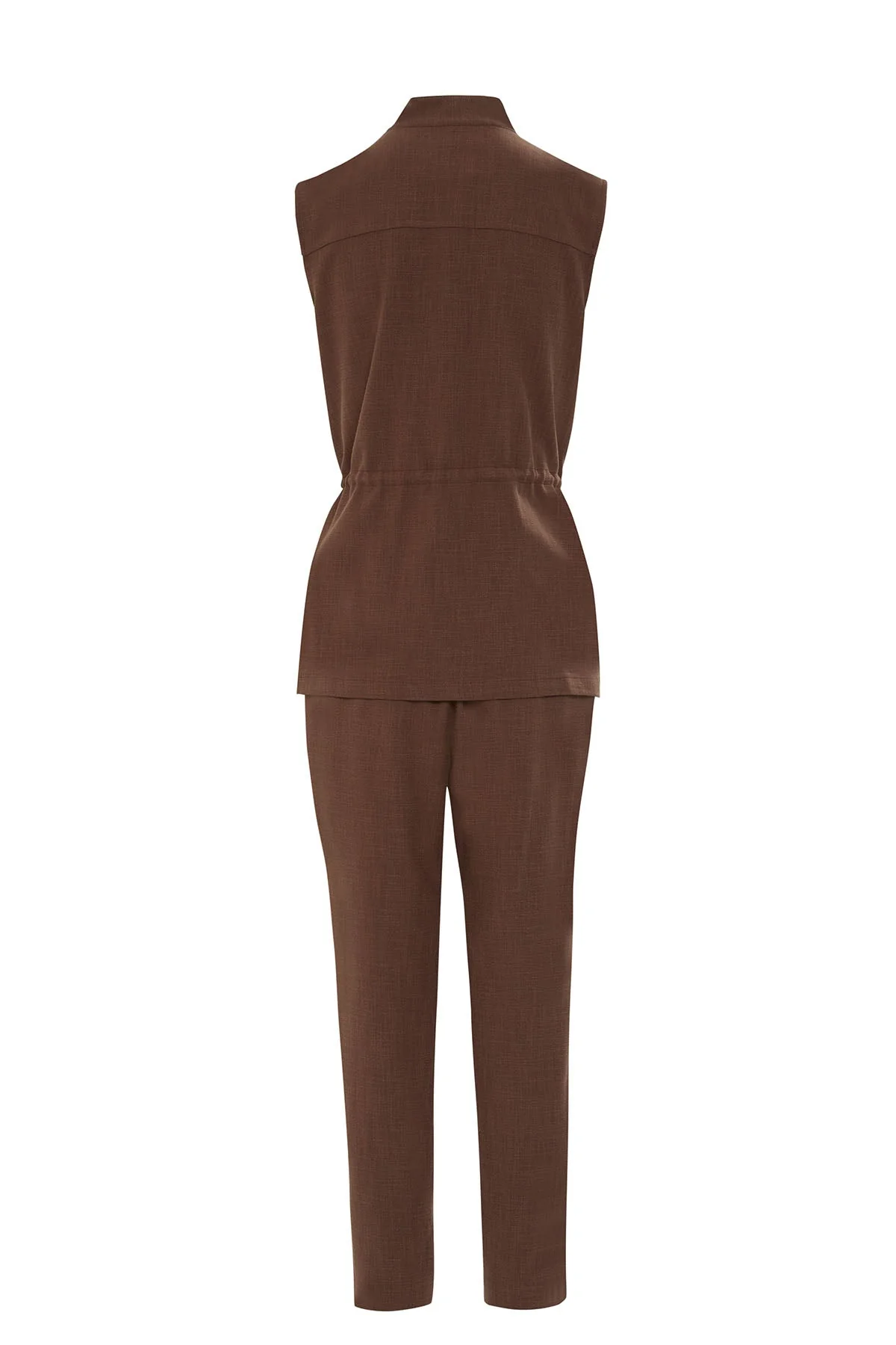 Brown Set with Drawstring Vest - Image 3