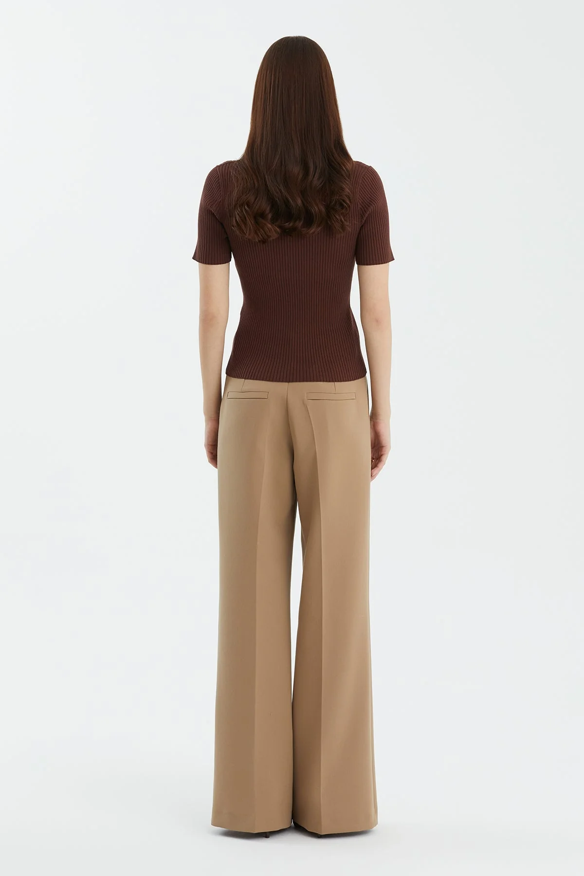 Brown Silk Blend Short Sleeve Knit - Image 3
