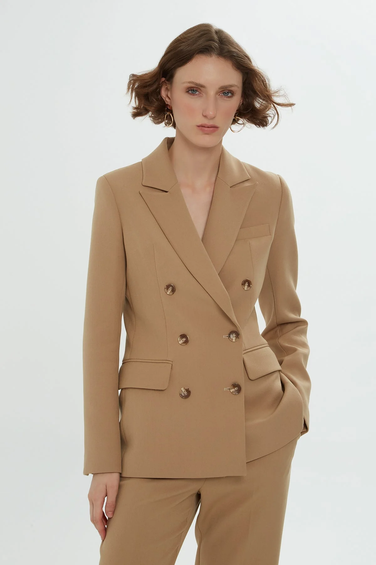 Brown Suit with Carrot Pants - Image 2