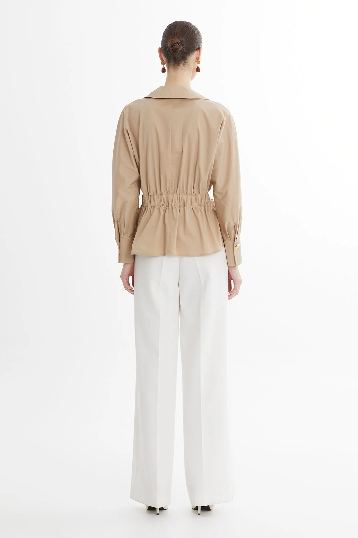 Brown V-Neck Long-Sleeve Shirt - Image 5