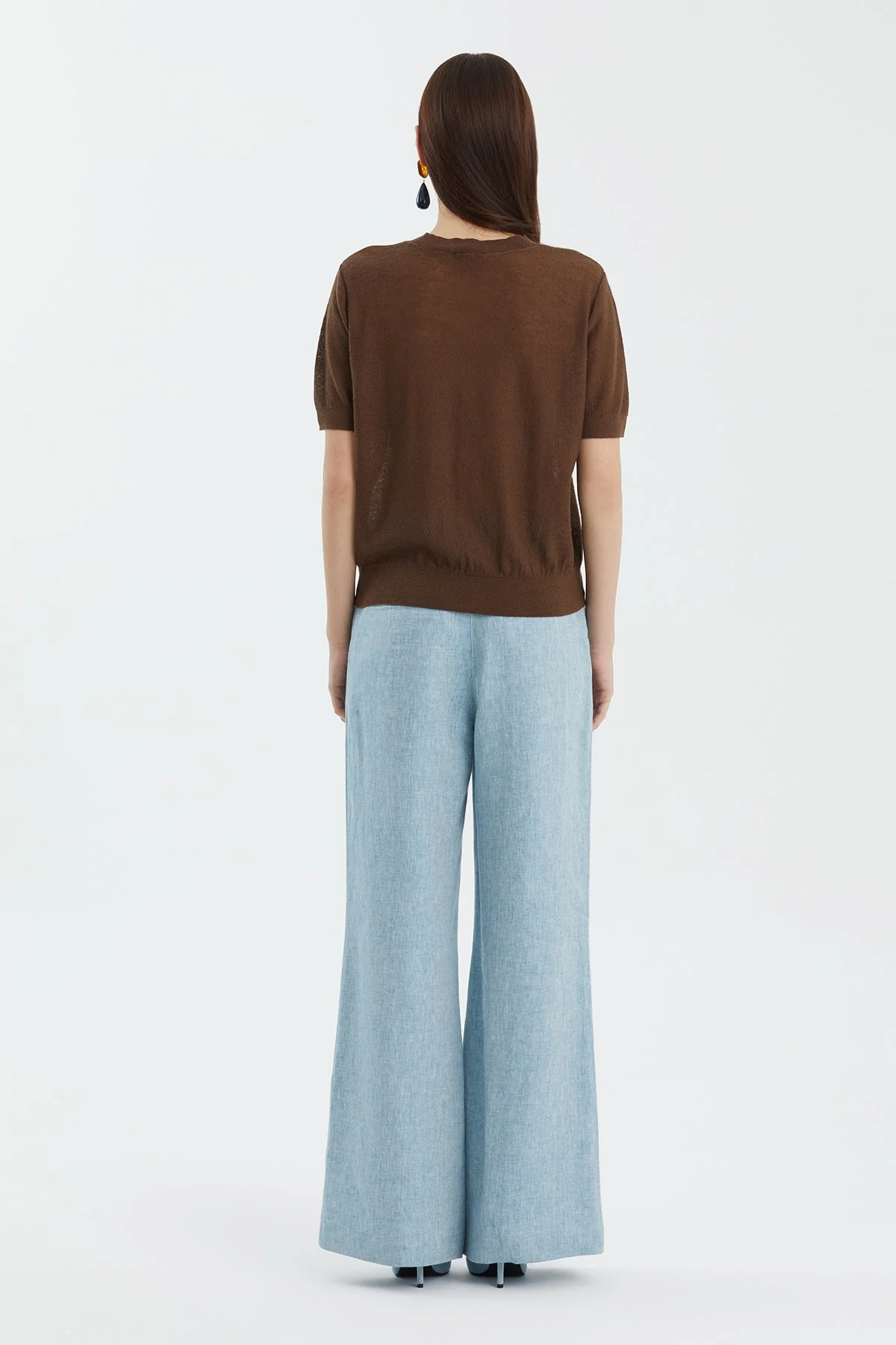 Brown Wool-Blend Crewneck Knit - Image 3
