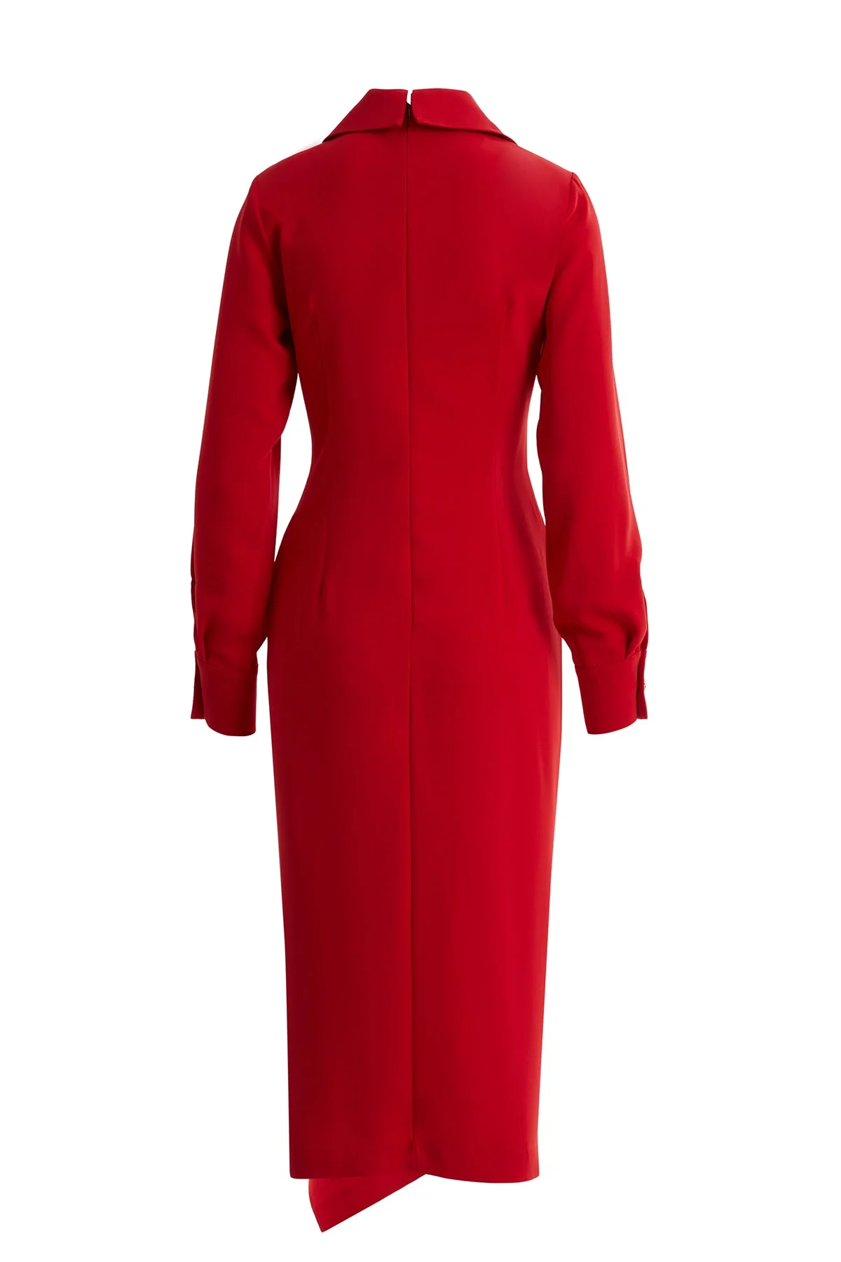 Burgundy Button-Front Midi Dress - Image 3