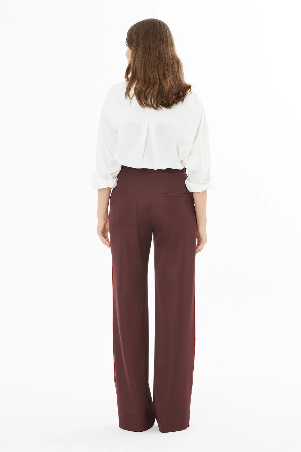 Burgundy Trousers with Button Accessories - Image 4