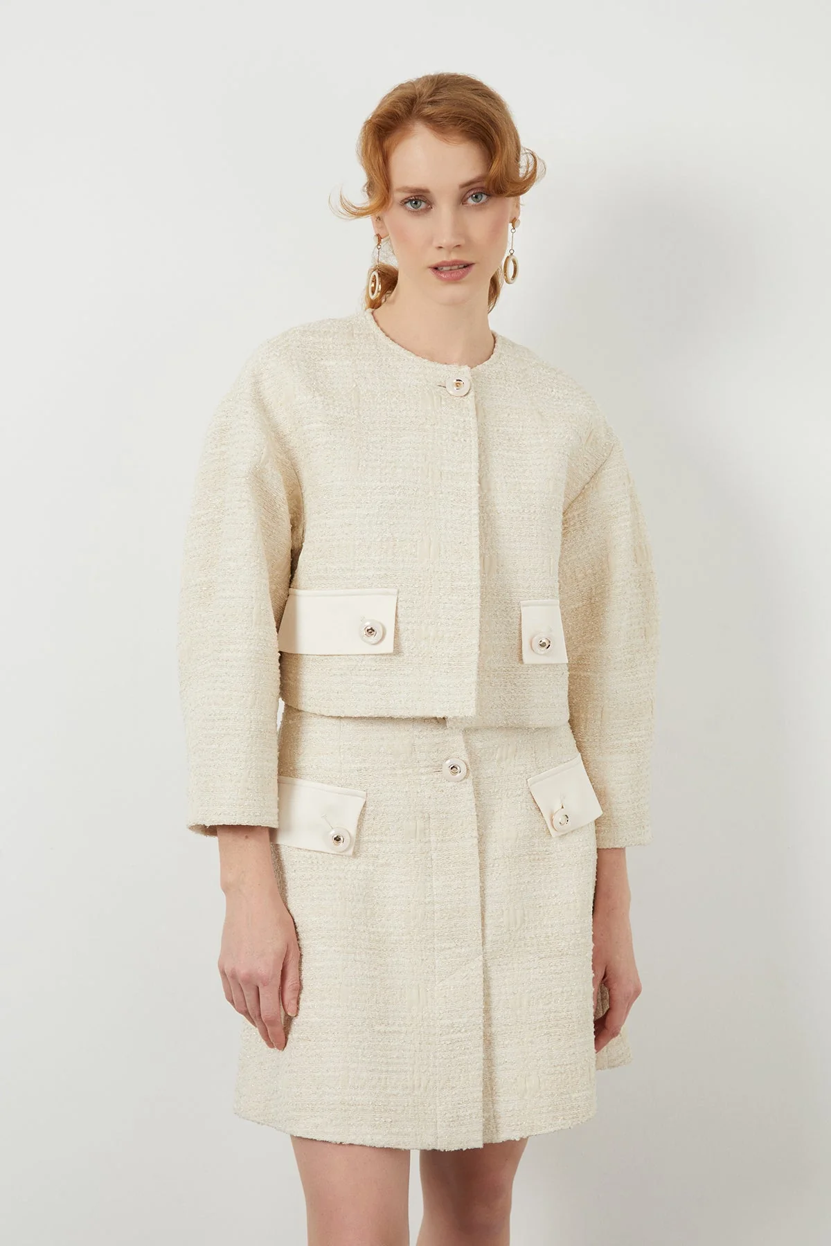 Button-Detail Crop Jacket - Image 2