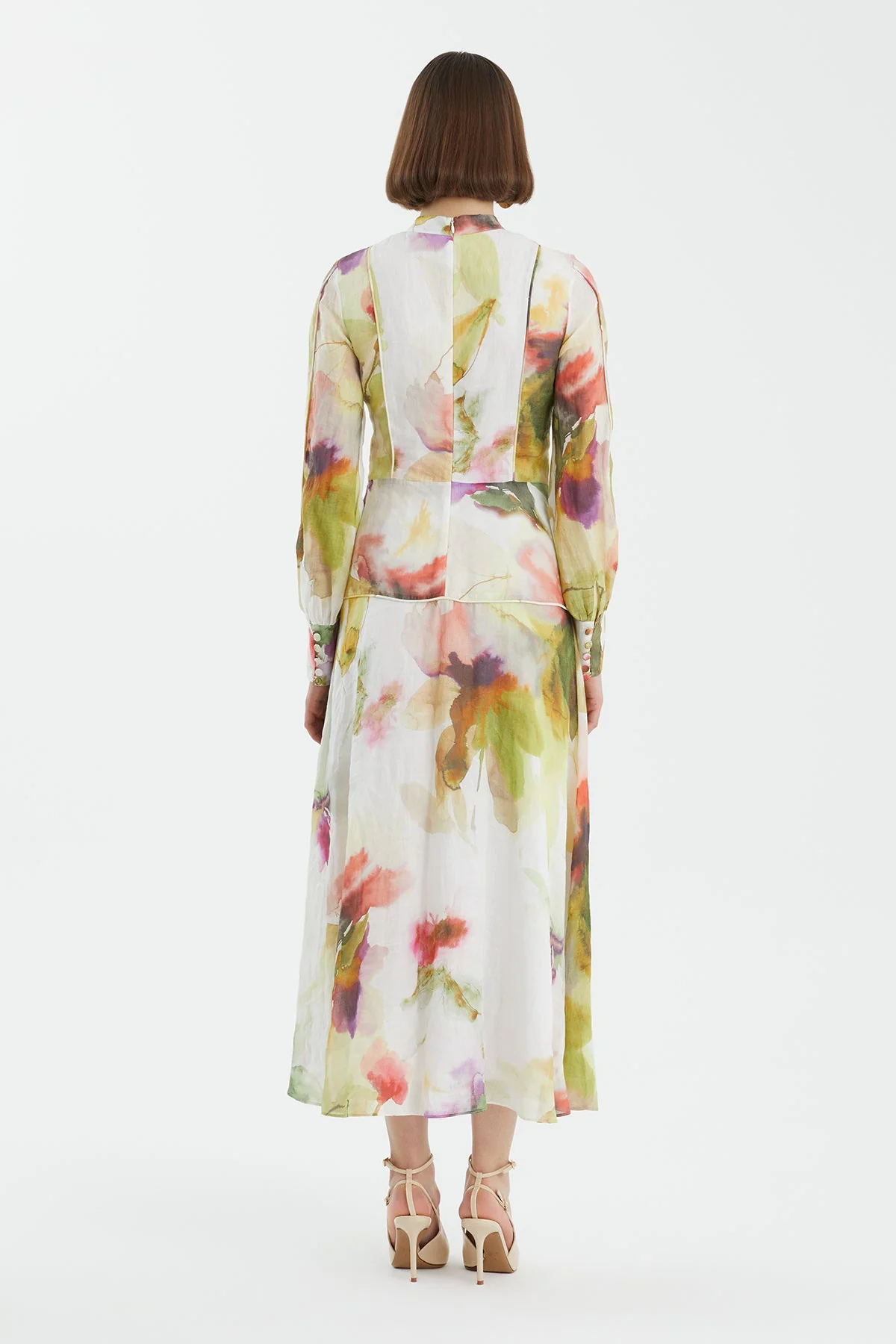 Button Detail Panel Dress - Image 4