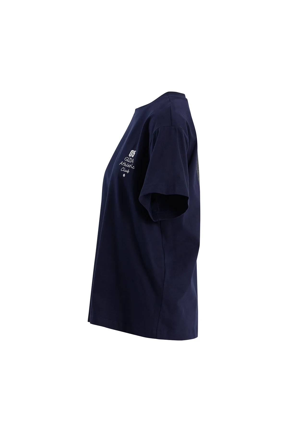 Dark Navy Crystal Print Oversized T-Shirt - Image 2