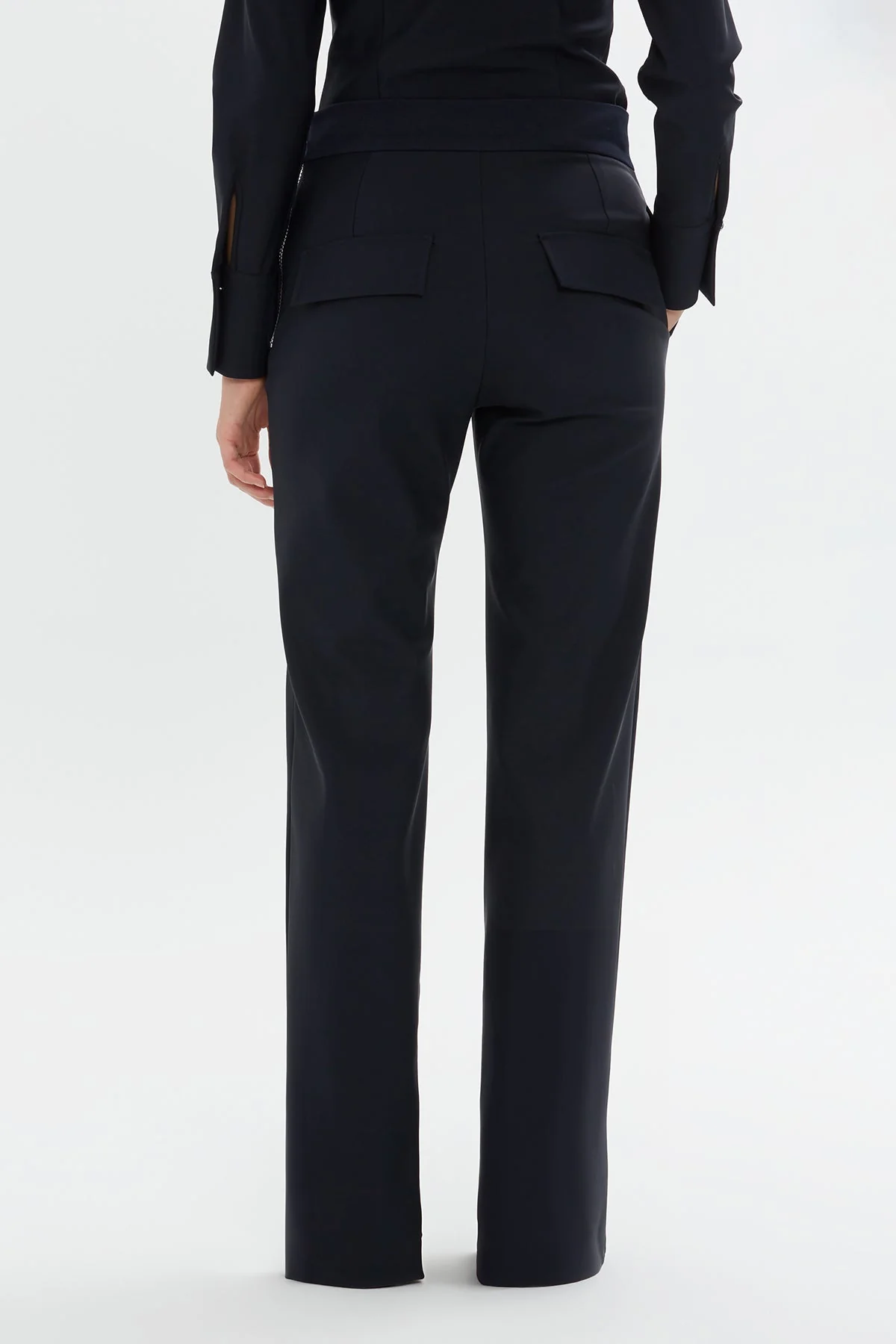 Dark Navy Relaxed Side Slit Pants - Image 5