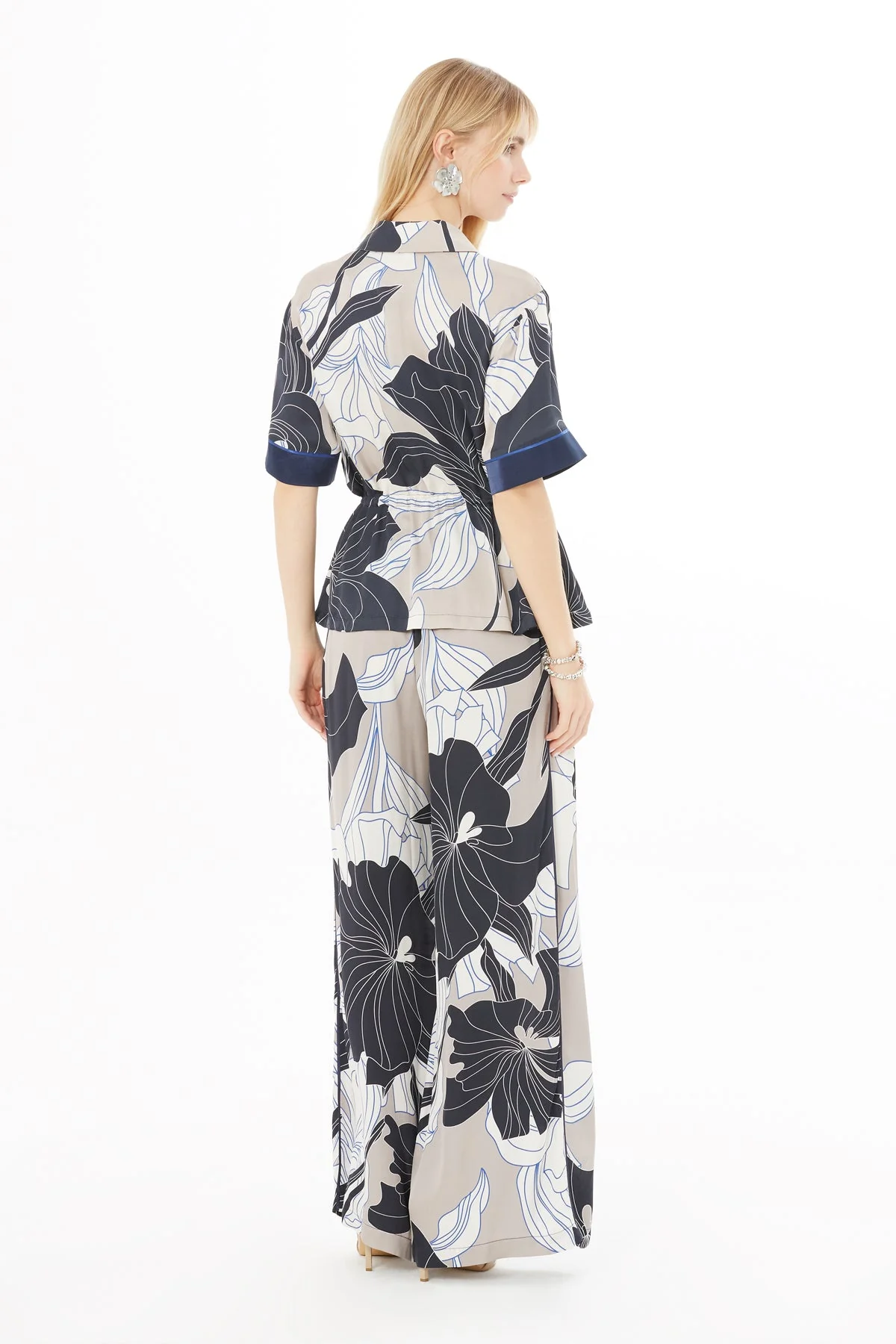 Dark Navy Waist-Belt Blouse - Image 4