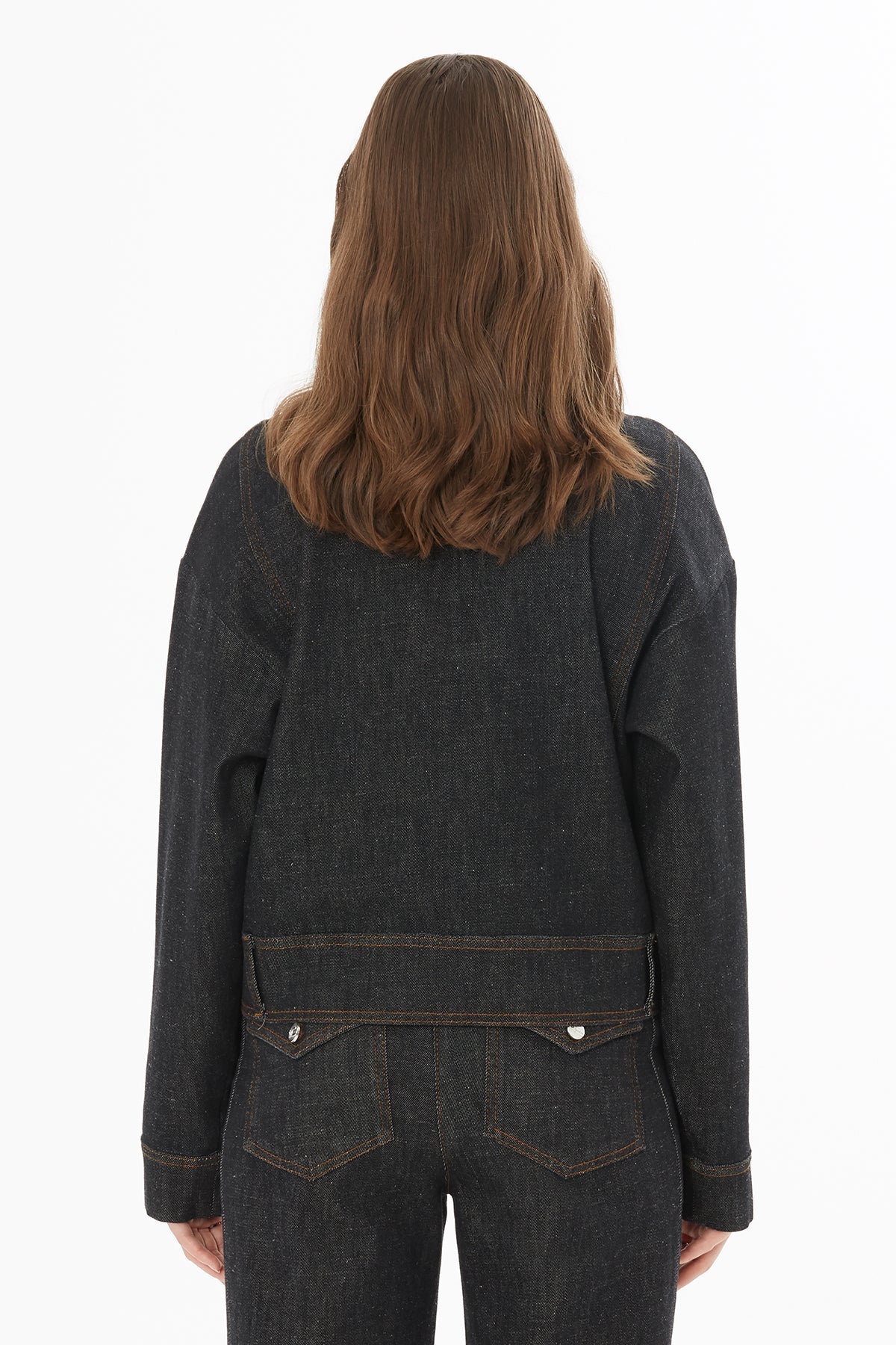 Denim Button-Fastening Jacket - Image 3