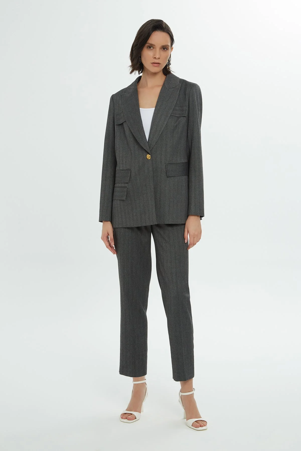 Double-Breasted Buttoned Jacket