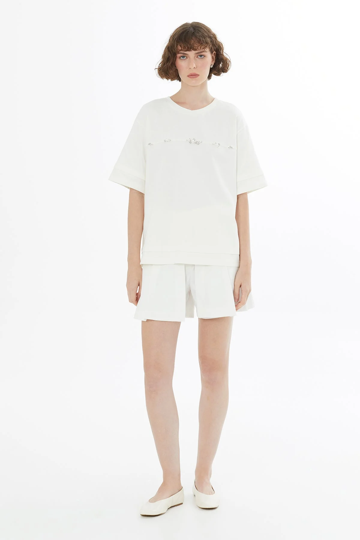 Ecru Accessory Detail T-Shirt