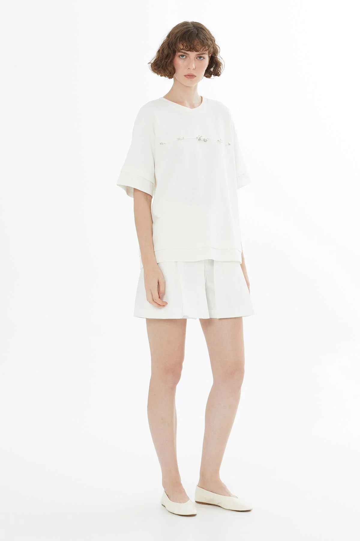 Ecru Accessory Detail T-Shirt - Image 3