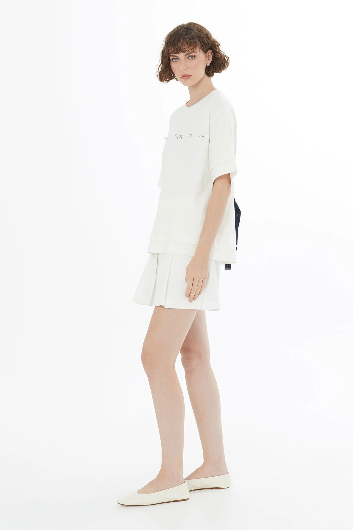 Ecru Accessory Detail T-Shirt - Image 4