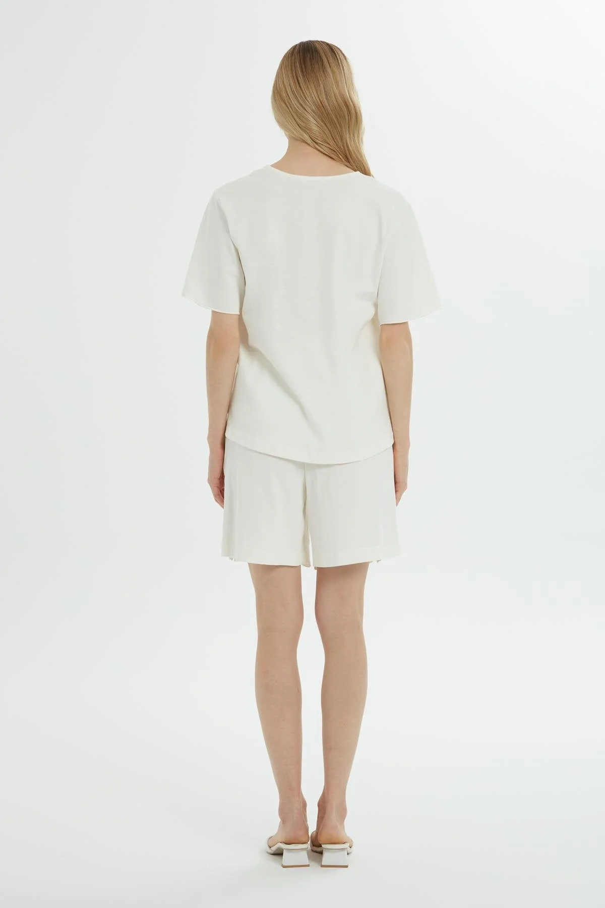 Ecru Asymmetrical Cutout Blouse - Image 4