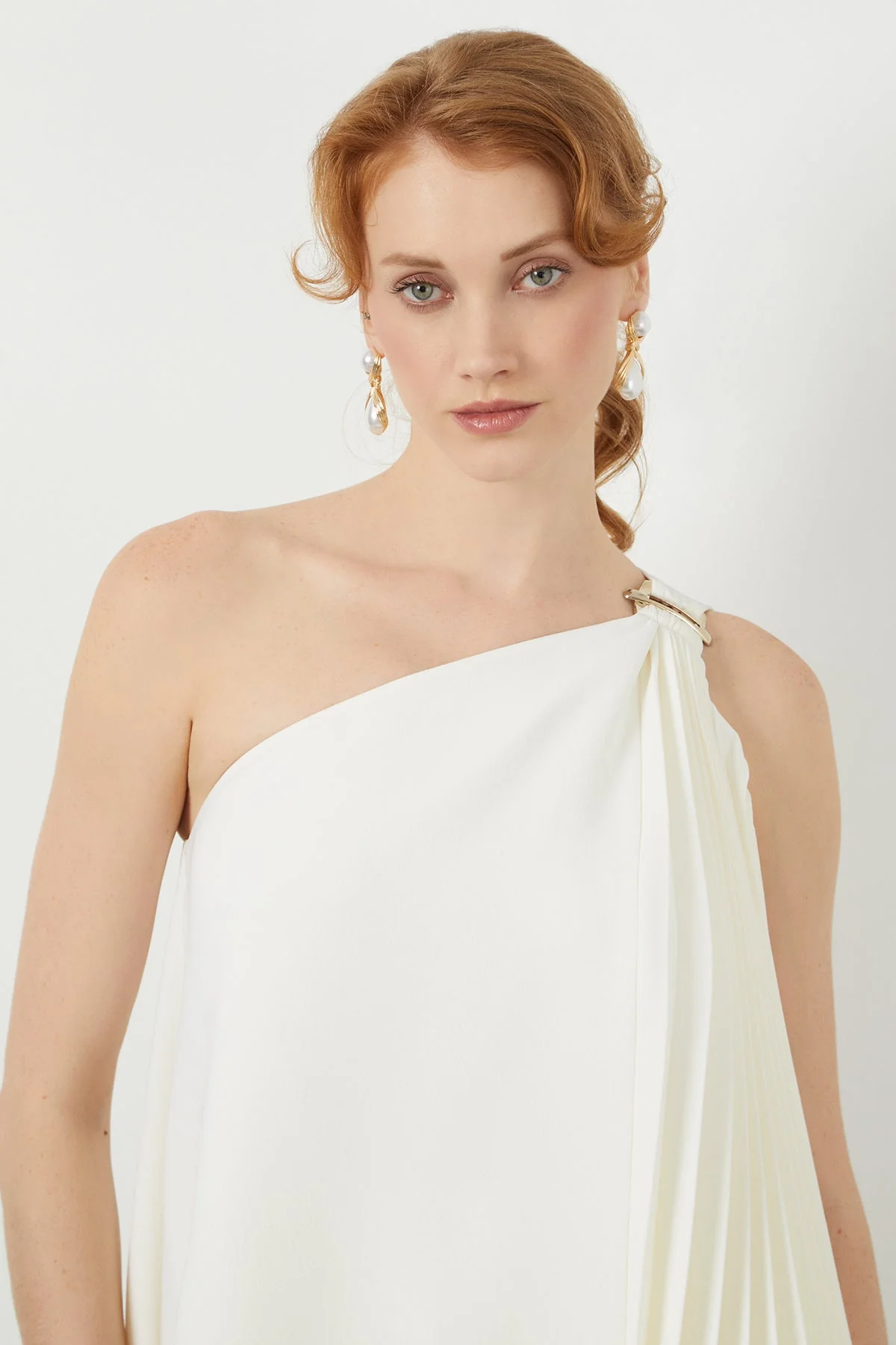 Ecru Back-Tie Slit Pocket Long Blouse - Image 2