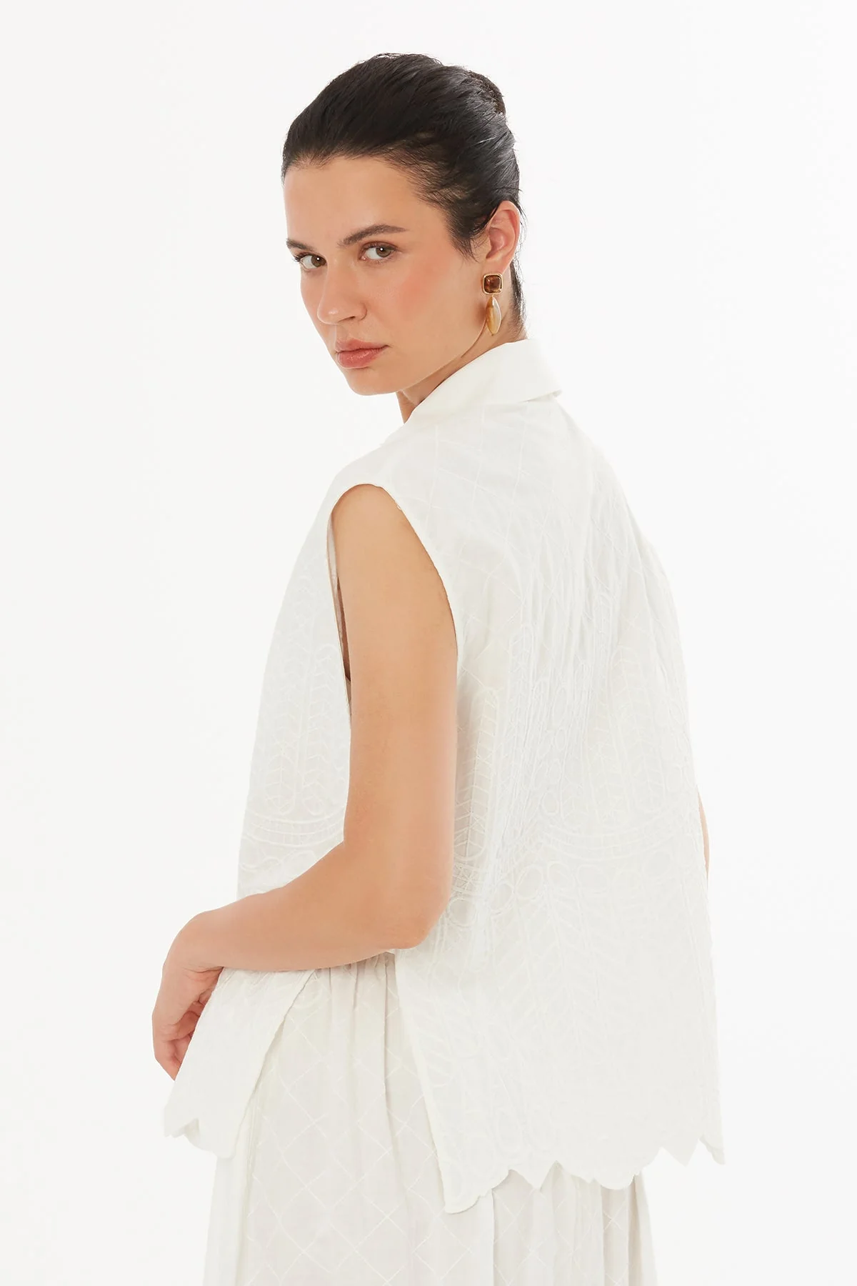 Ecru Buckle Detail Blouse - Image 2
