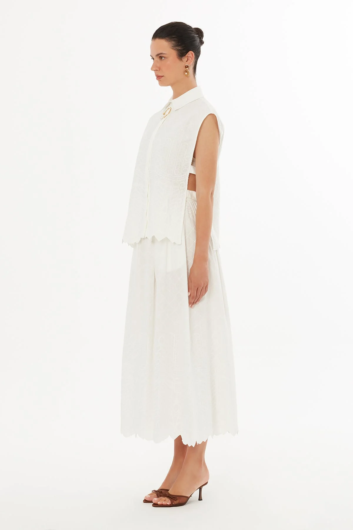 Ecru Buckle Detail Blouse - Image 4