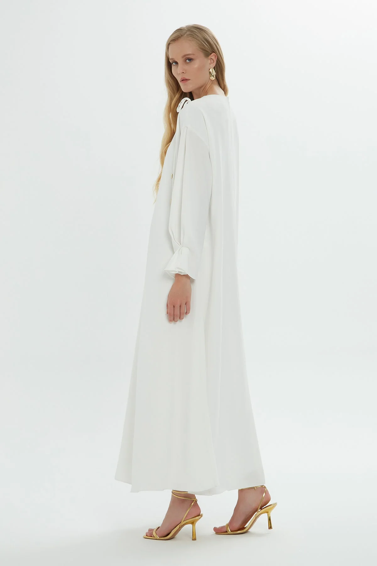 Ecru Chain-Collar Maxi Dress - Image 3
