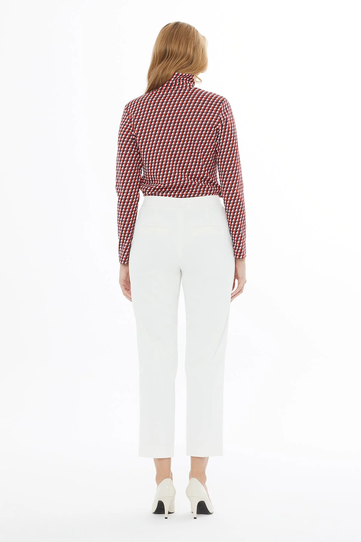 Ecru Classic Fabric Trousers - Image 4