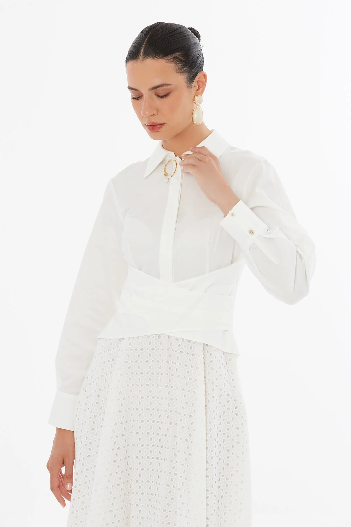Ecru Collared Maxi Dress - Image 2