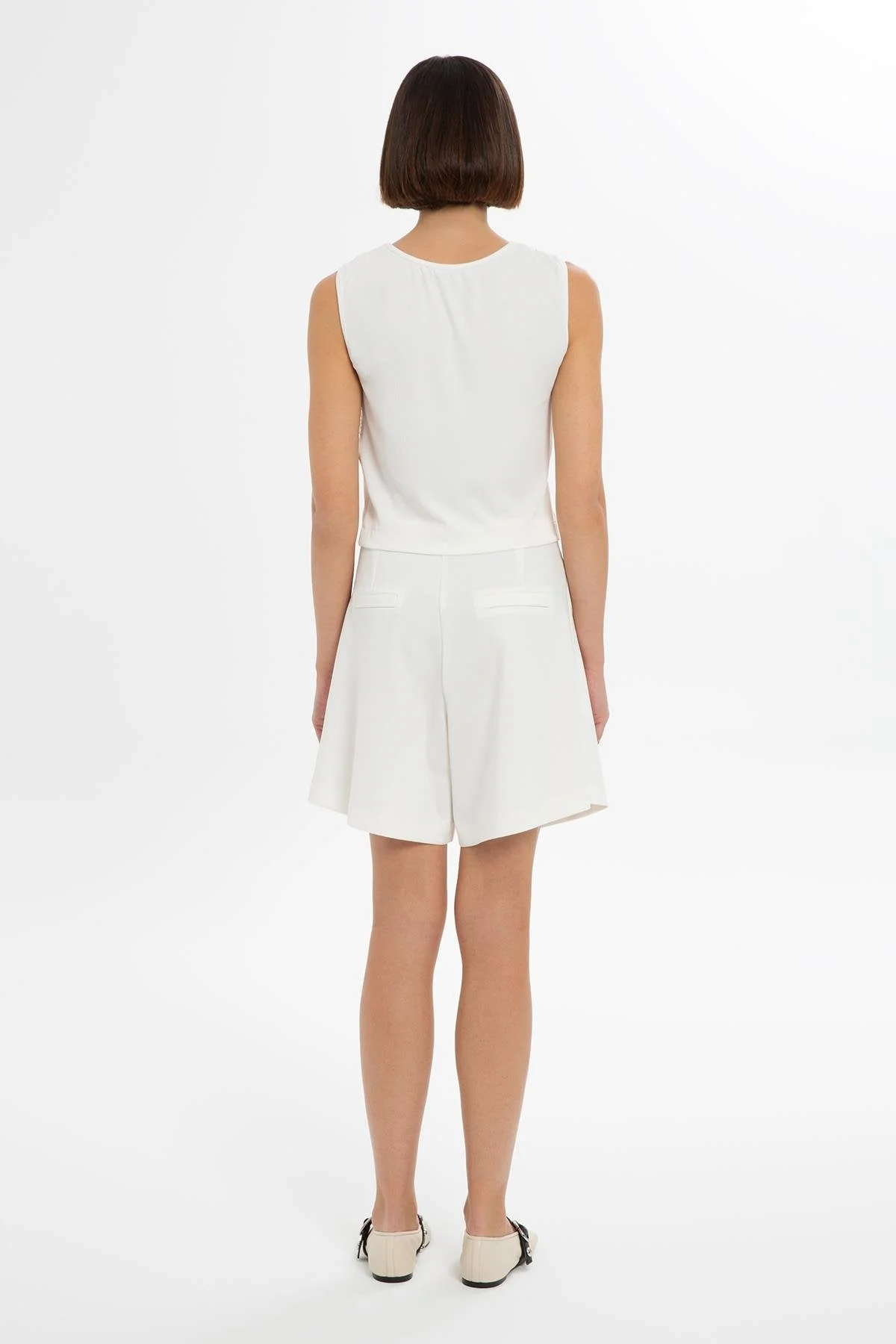 Ecru Corset-Front Shorts - Image 4