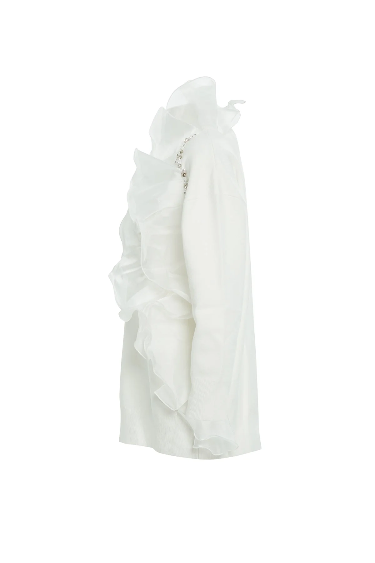 Ecru Crew-Neck Long-Sleeve T-Shirt - Image 3