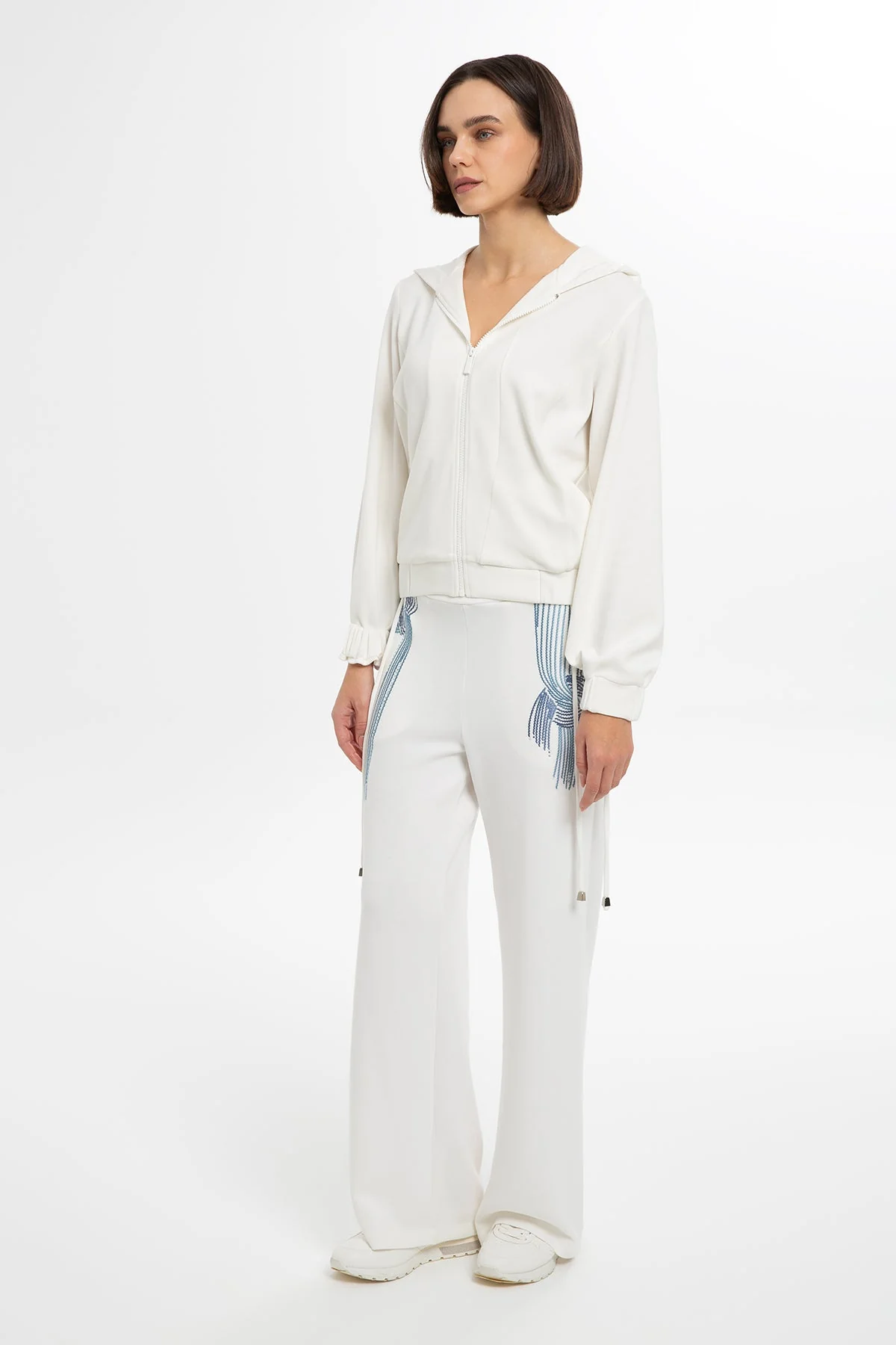 Ecru Crystal-Embellished Sweatshirt - Image 3