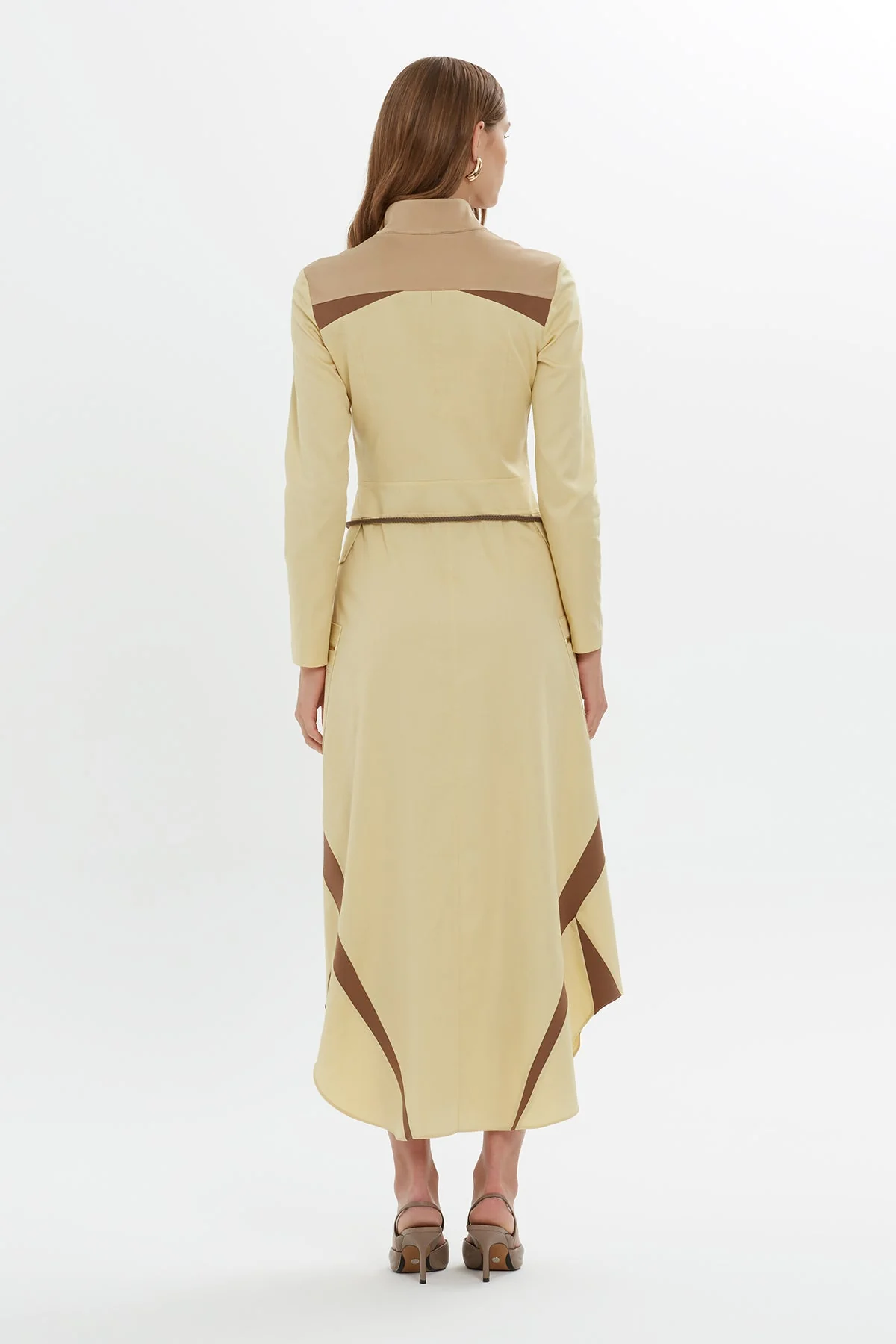 Ecru Drawstring-Detail Midi Dress - Image 4