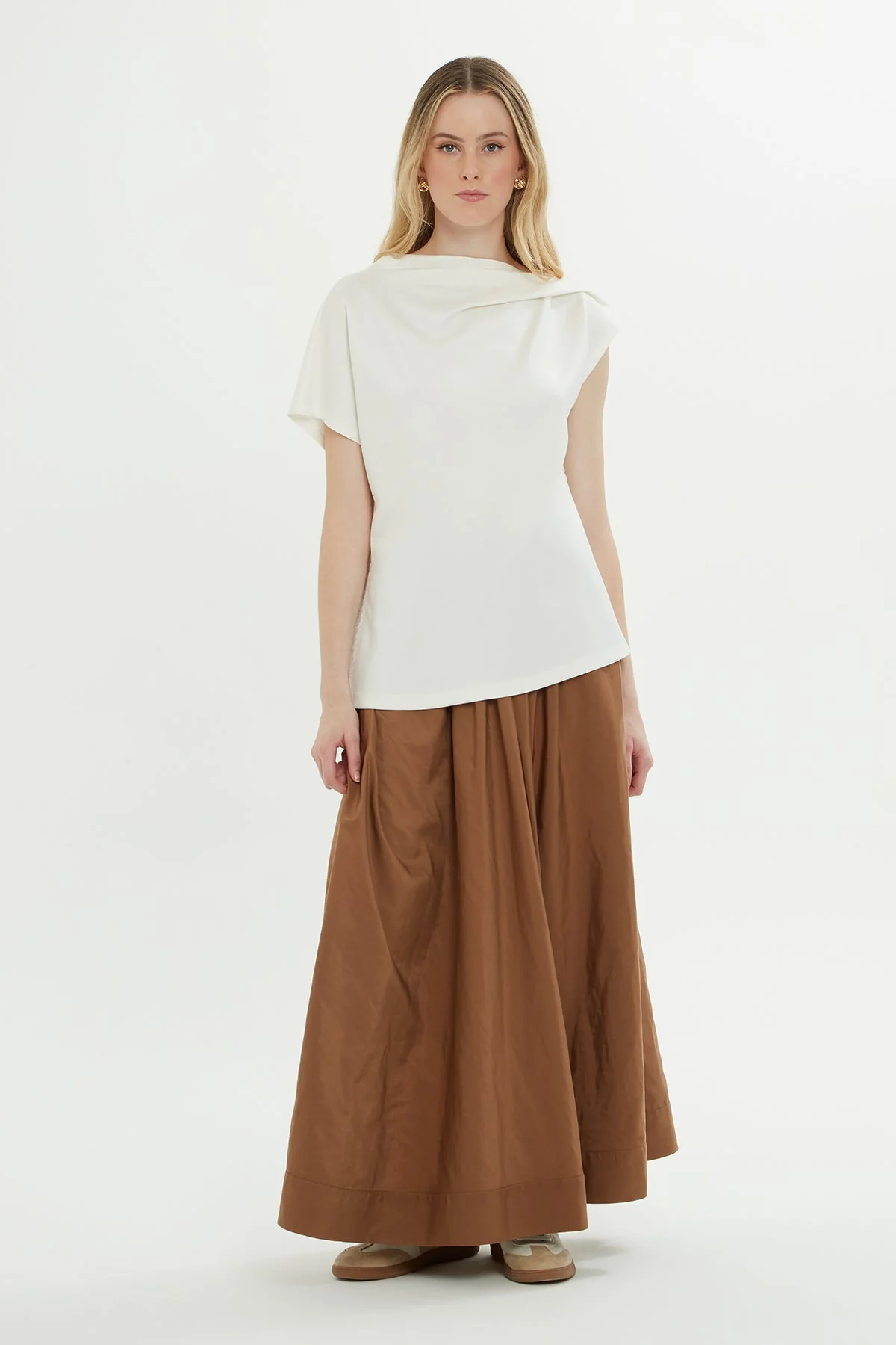 Ecru Dropped Shoulder Blouse