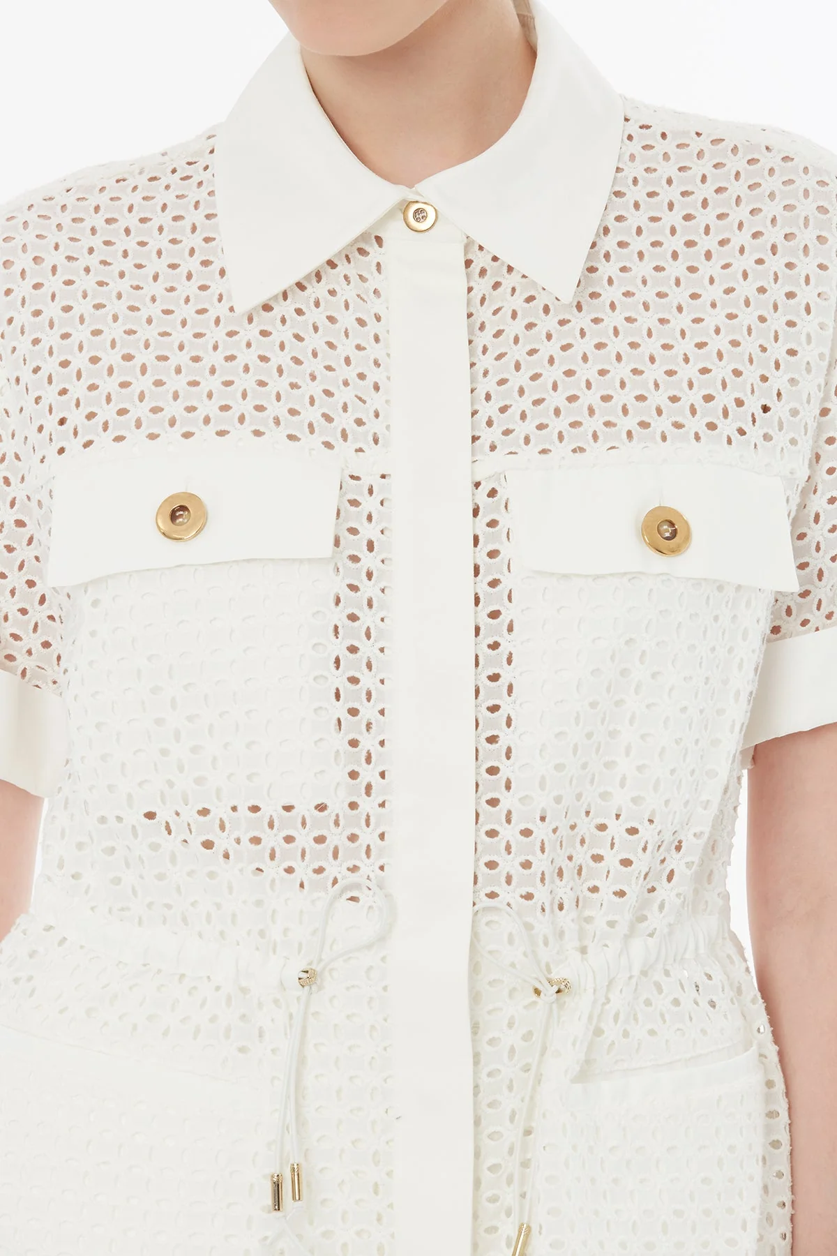 Ecru Elasticated Waist Short-Sleeve Shirt - Image 3